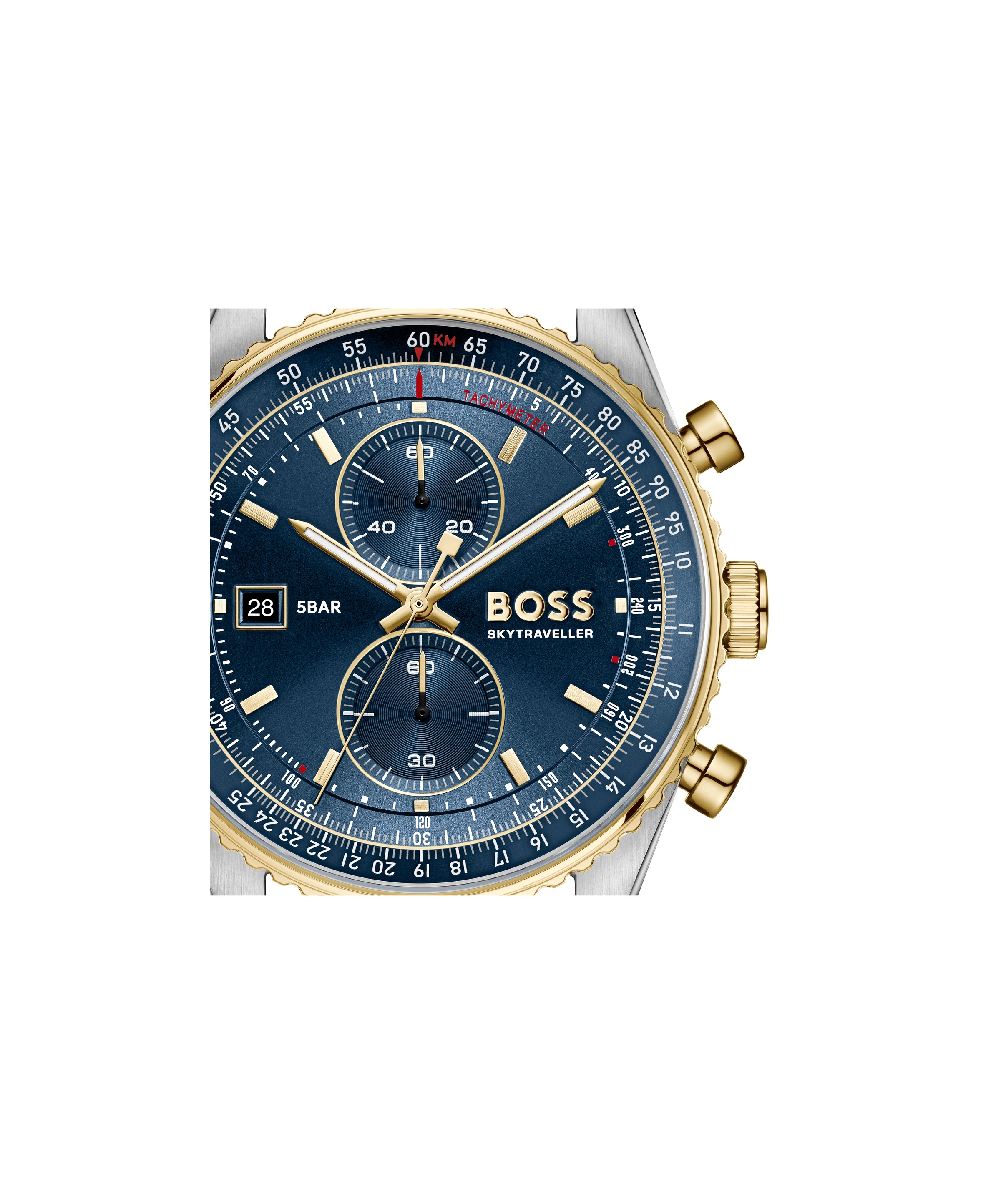 BOSS Chronograph »SKYTRAVELLER« Quarzuhr, Armbanduhr, Herrenuhr, Lederarmband, analog, Tag