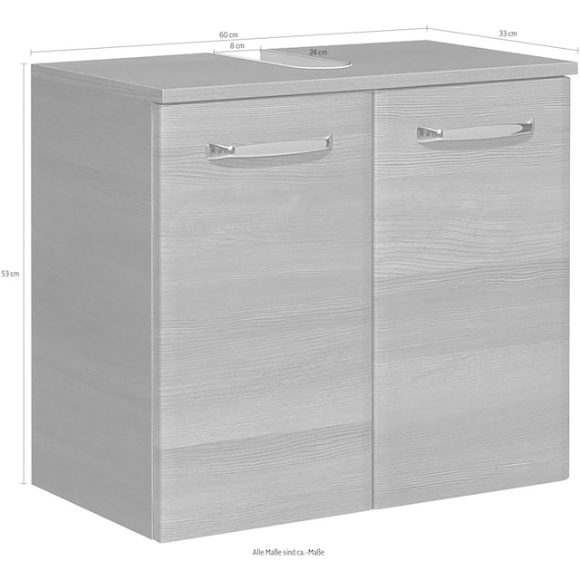 PELIPAL Waschbeckenunterschrank »Quickset 328«, Breite 60 cm, Metallgriff,  Türdämpfer, Siphonausschnitt bestellen | BAUR
