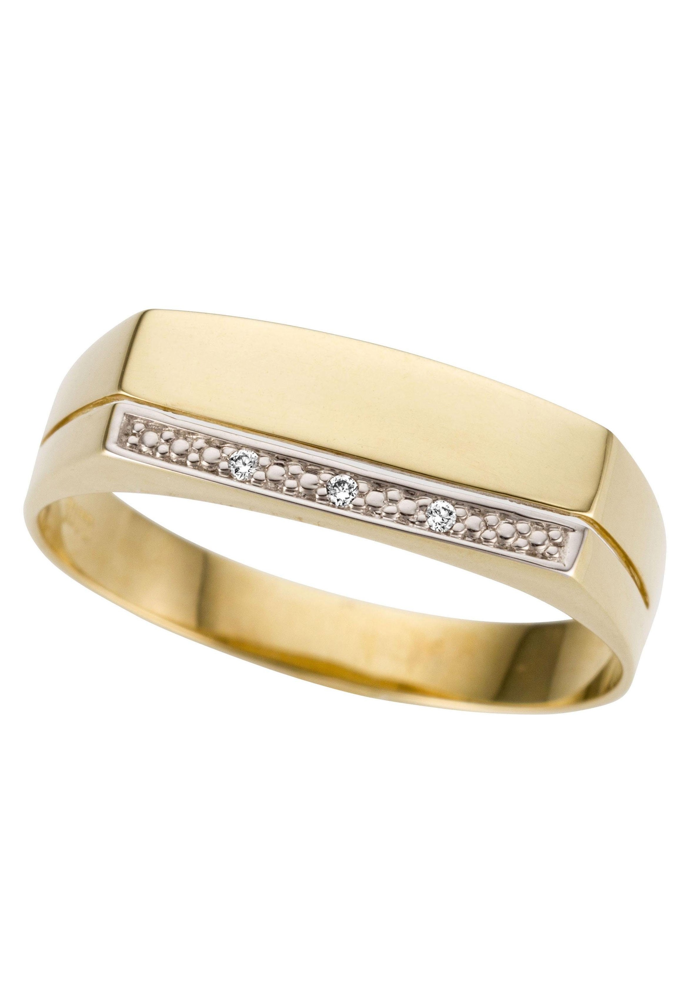 Goldring »Schmuck Geschenk Gold 333 Herrenring Goldring Siegelring«, mit Brillanten