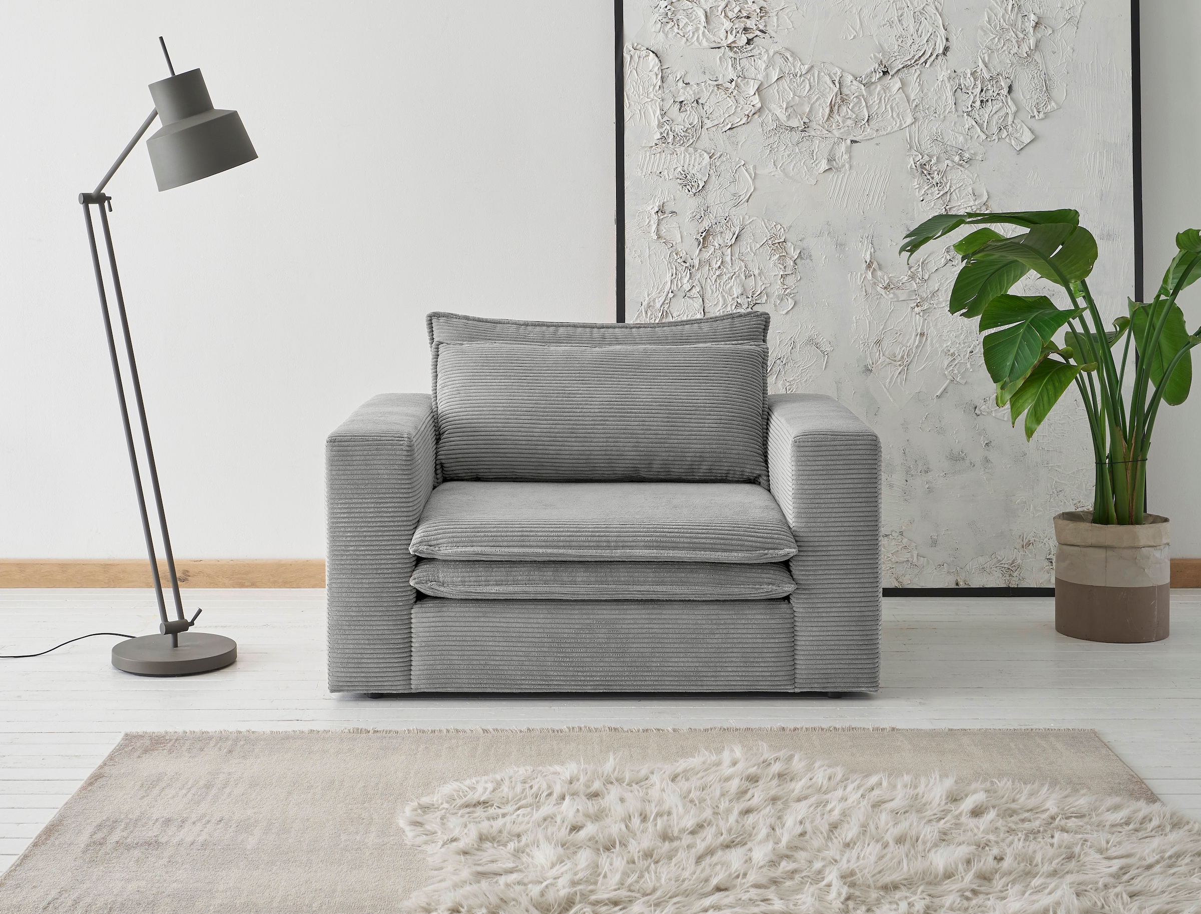 Home affaire Loveseat "PIAGGE" Hochwertiger Cord, trendiger Loveseat günstig online kaufen