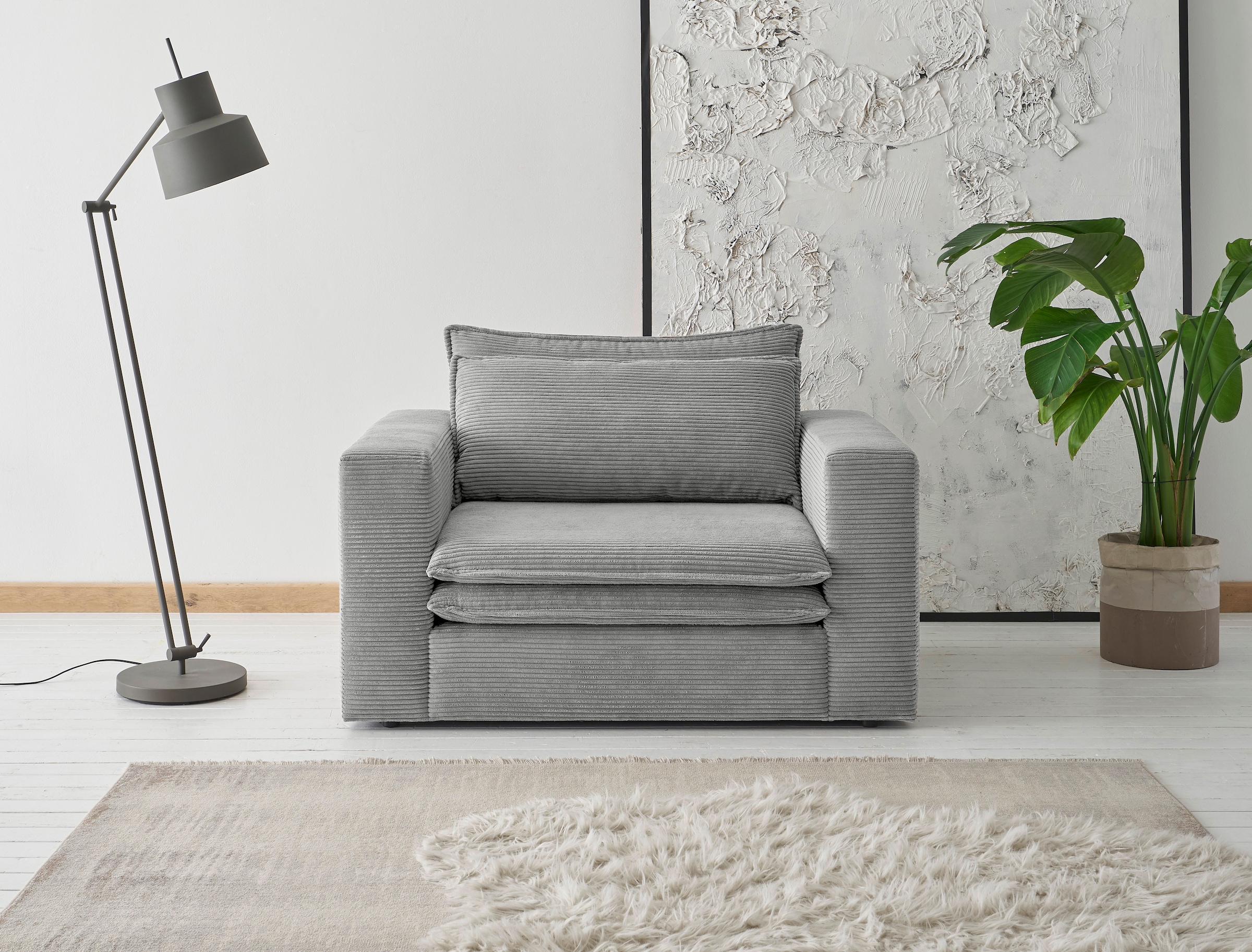 Places of Style Loveseat "PIAGGE", Hochwertiger Cord, trendiger Loveseat