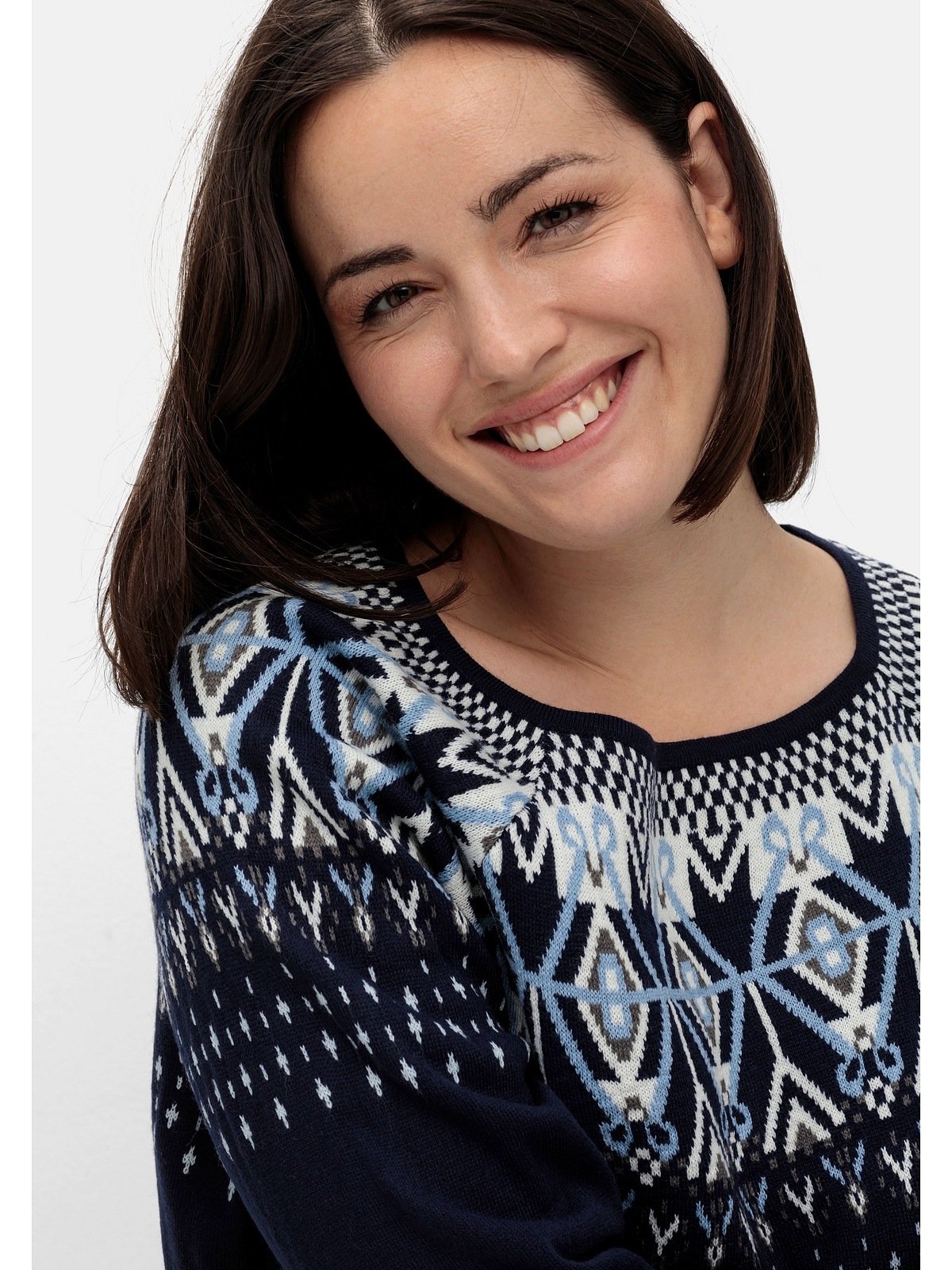 Sheego Strickpullover »Große Größen«, mit Norwegermuster