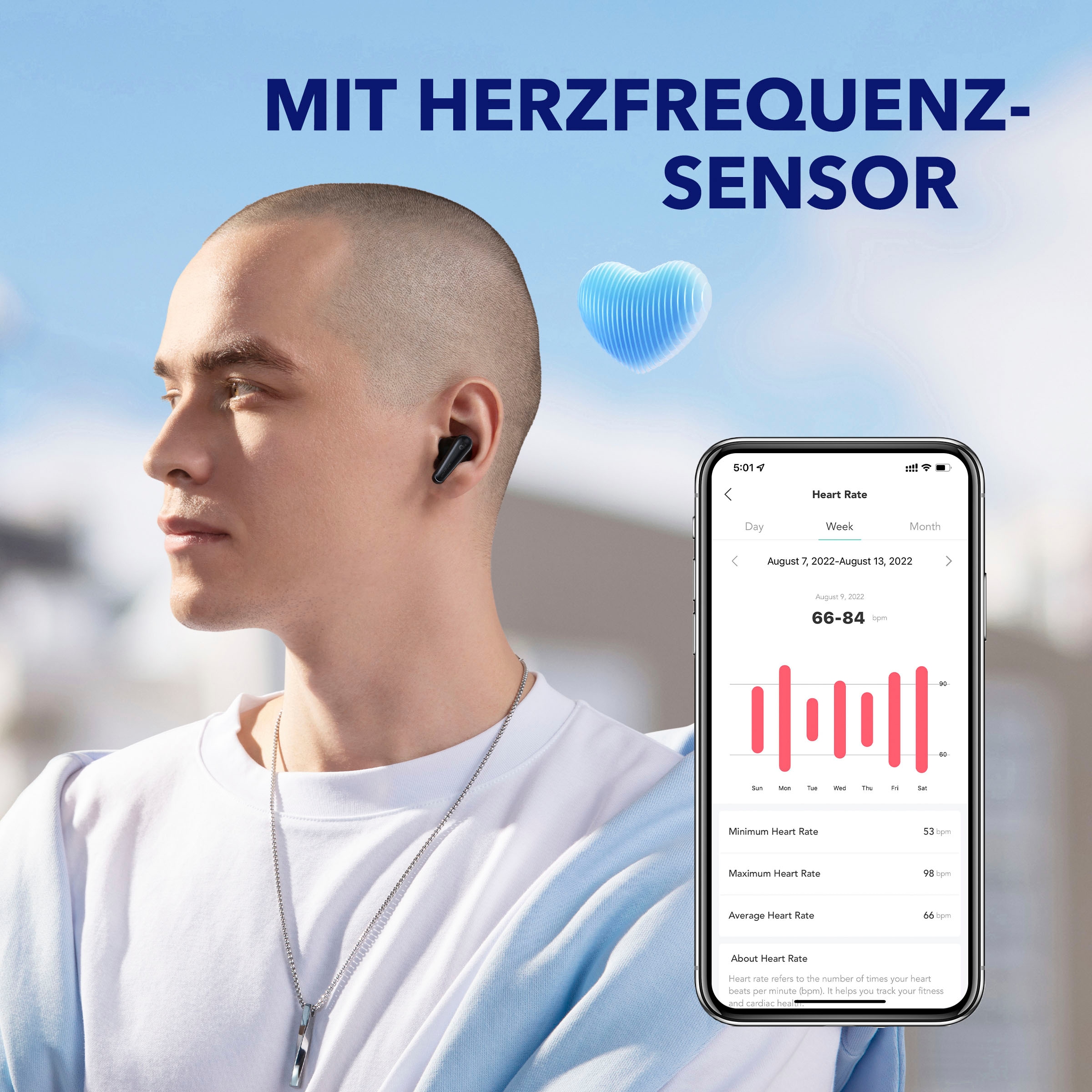 Anker In-Ear-Kopfhörer »Soundcore Liberty 4«, Bluetooth, Active Noise Cancelling (ANC)-Freisprechfunktion-Hi-Res-Multi-Point-Verbindung-Transparenzmodus-kompatibel mit Siri