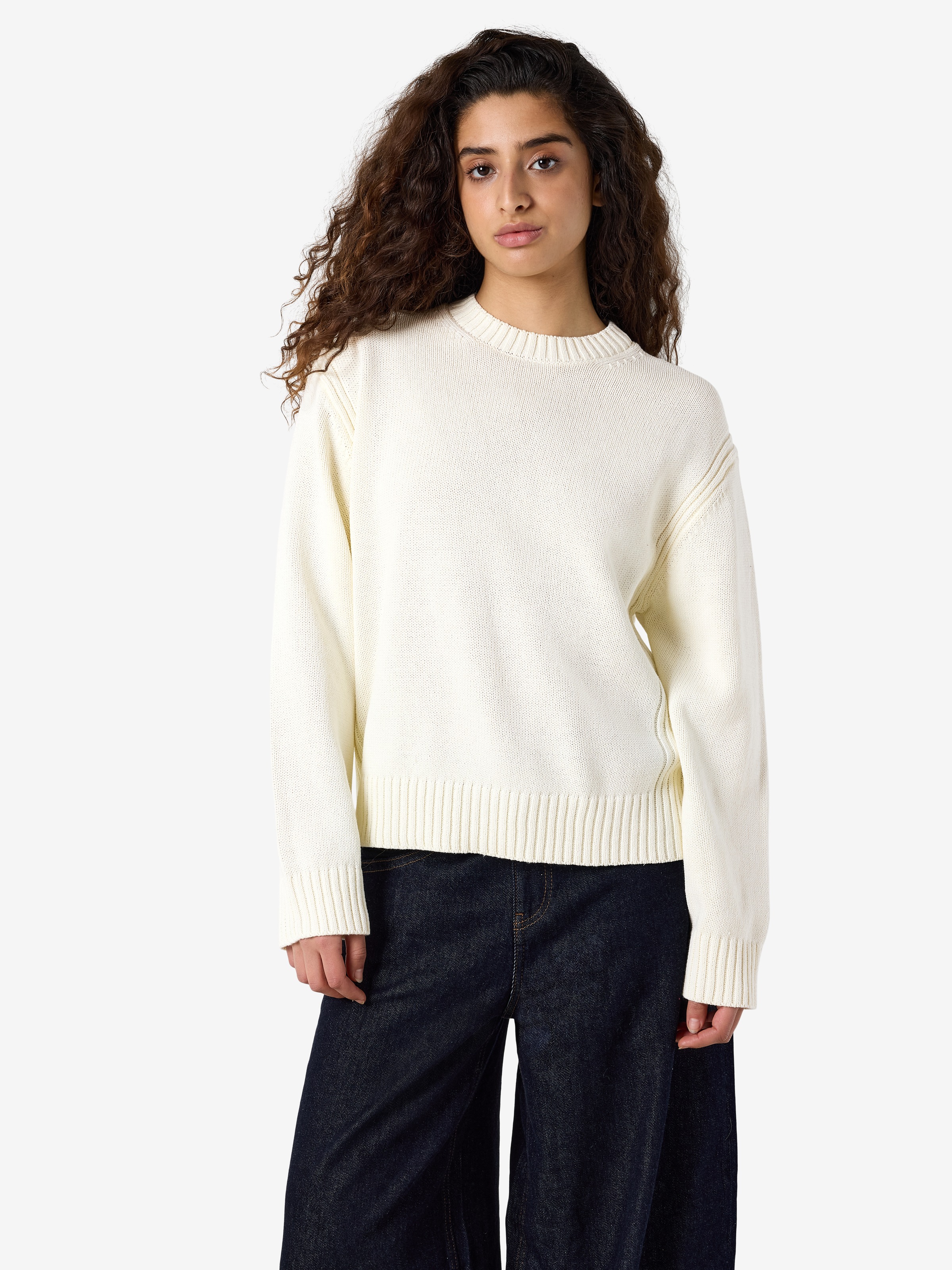 Noisy may Rundhalspullover "NMDARA L/S O-NECK KNIT NOOS" Baumwollmischung, regular fit