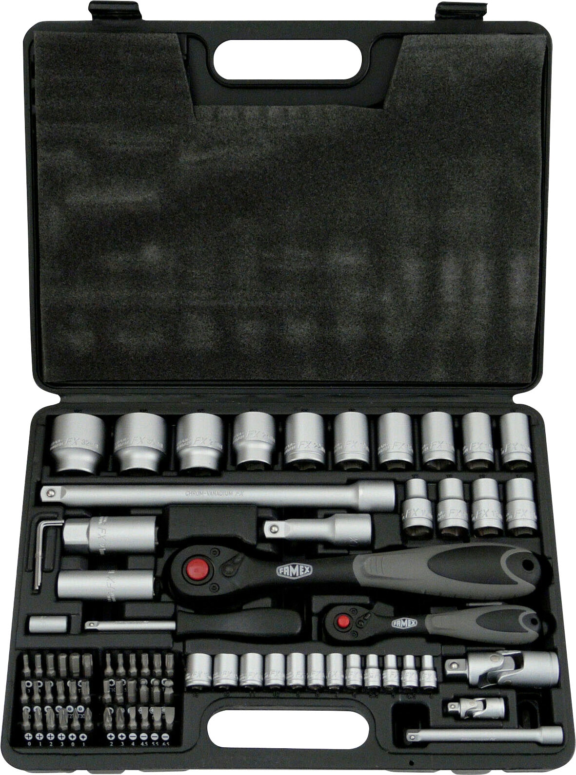 FAMEX Werkzeugset »744-48«, 159-teilig, Werkzeugkoffer mit Werkzeug