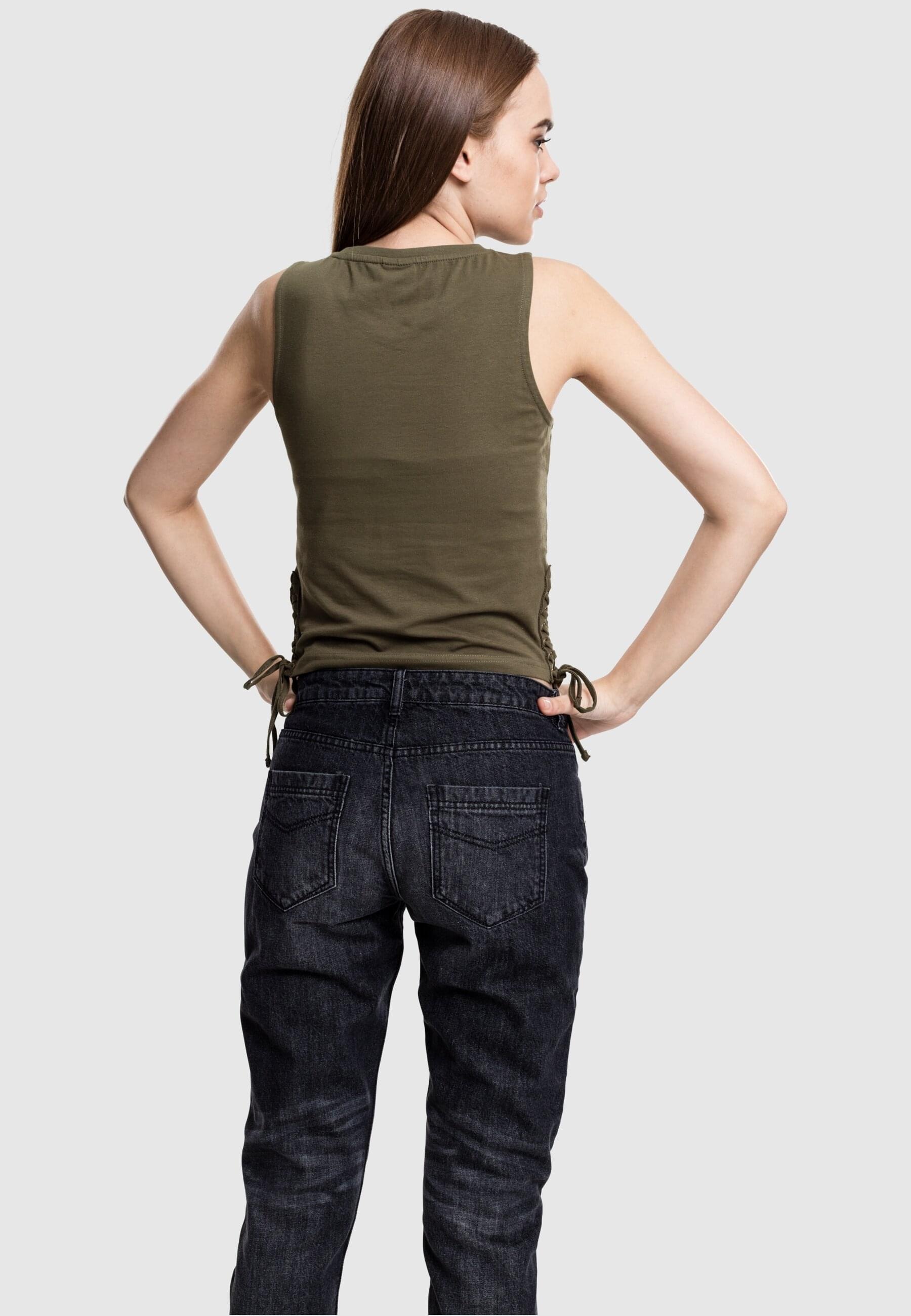 URBAN CLASSICS Muskelshirt »Urban Classics Damen Ladies Lace Up Cropped Top«, (1 tlg.)