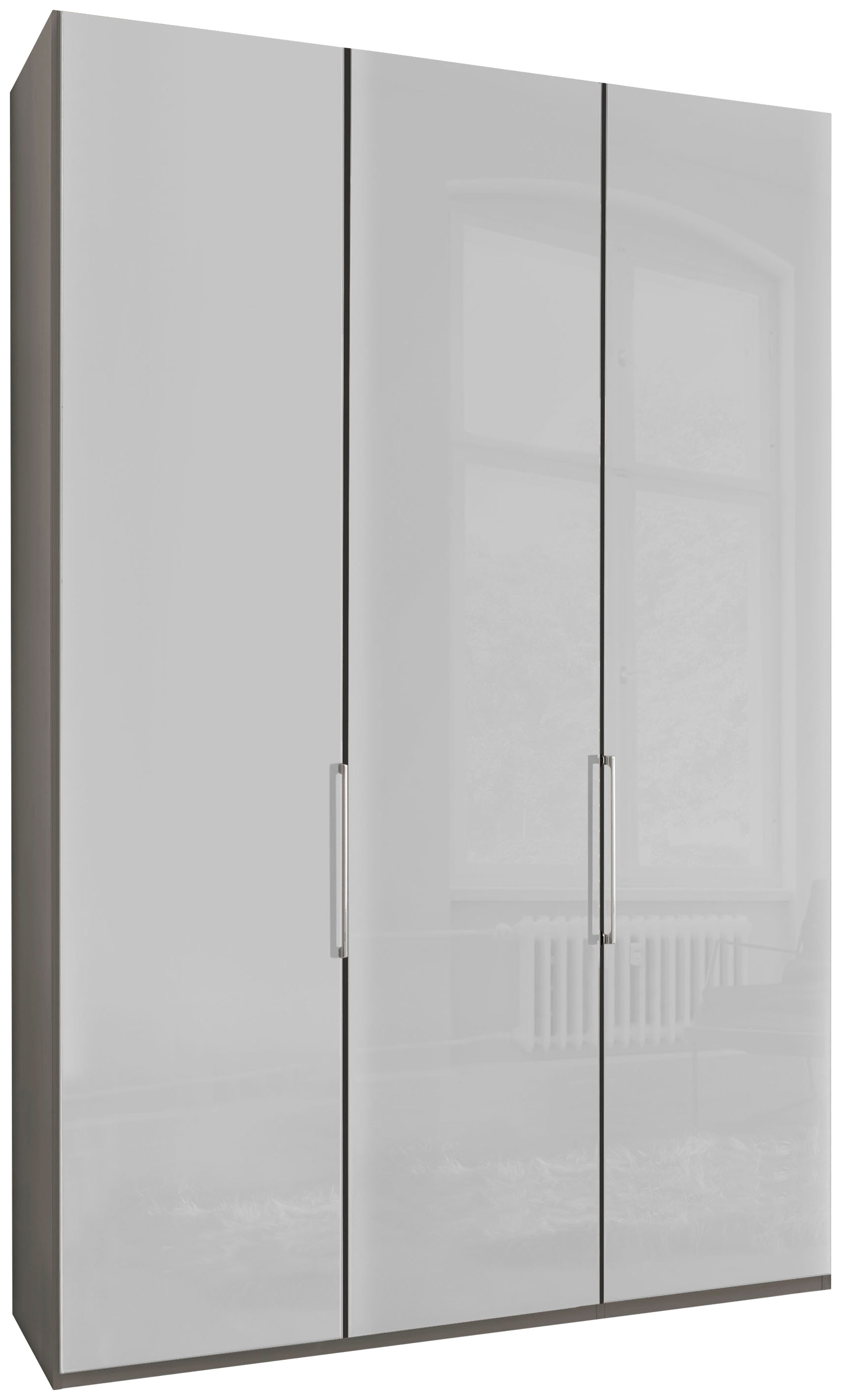 WIEMANN Kleiderschrank "Monaco, Made in Germany, edle Glasfront, in verschiedenen Farben," hochwertige Beschlägen inkl. Dämpfung