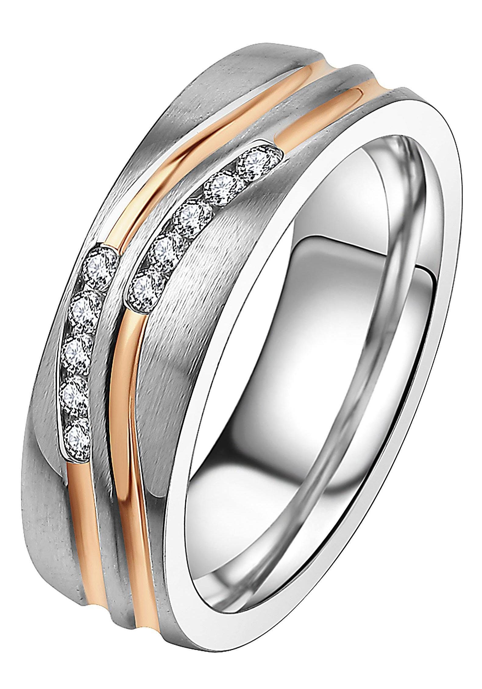 DOOSTI Trauring »Schmuck bestellen ohne | BAUR Trauring Partnerring o. für Edelstahl LIEBE«, in Geschenk Made Ehering mit Zirkonia Germany