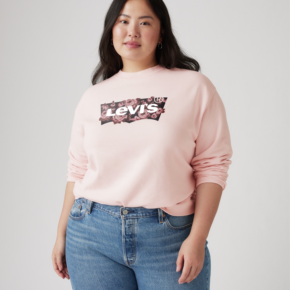 Levis Plus Sweatshirt "PL GR EVERYDAY CREW", mit Batwing-Logo mit Rosenprin günstig online kaufen