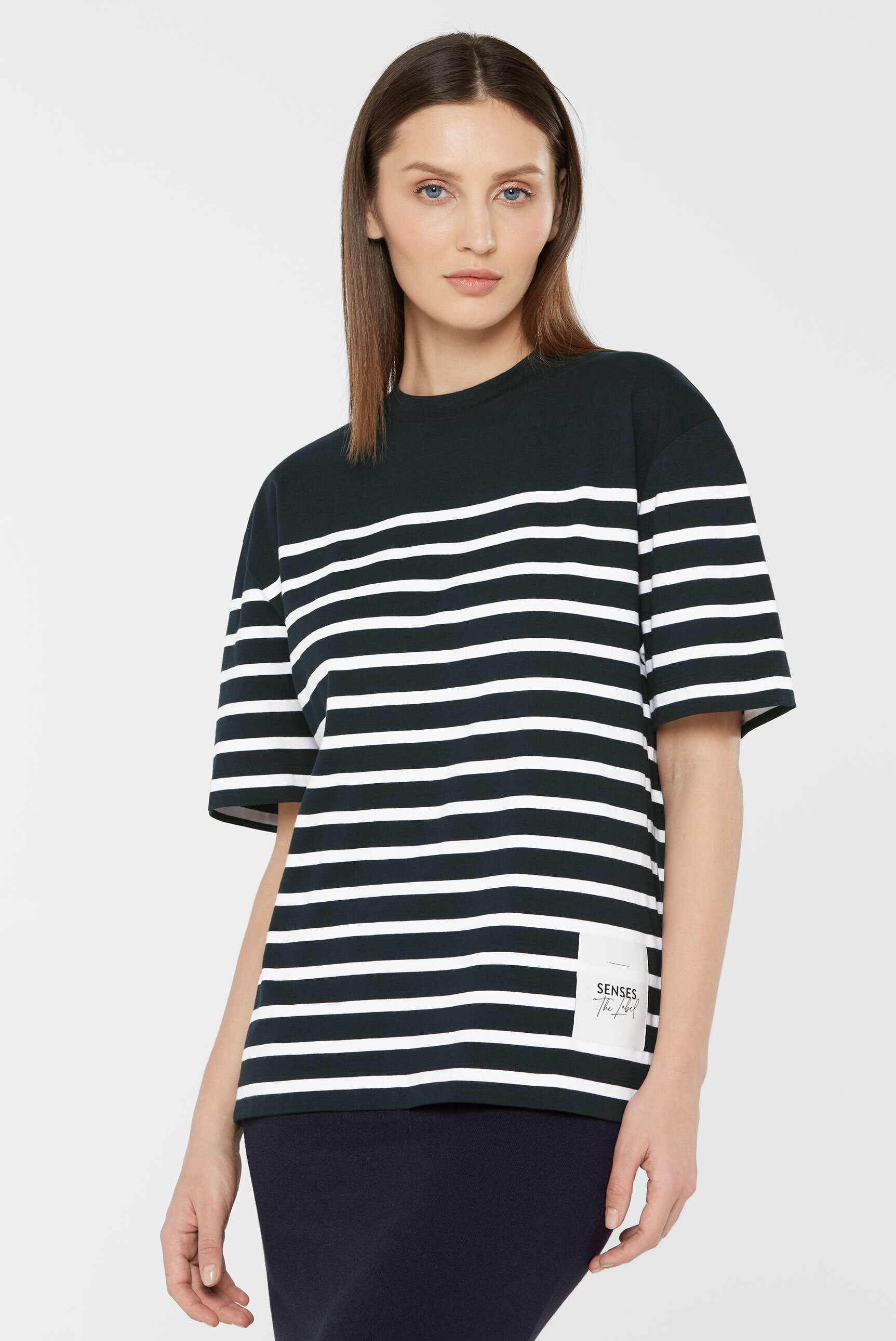 SENSES.THE LABEL Rundhalsshirt, aus Baumwolle