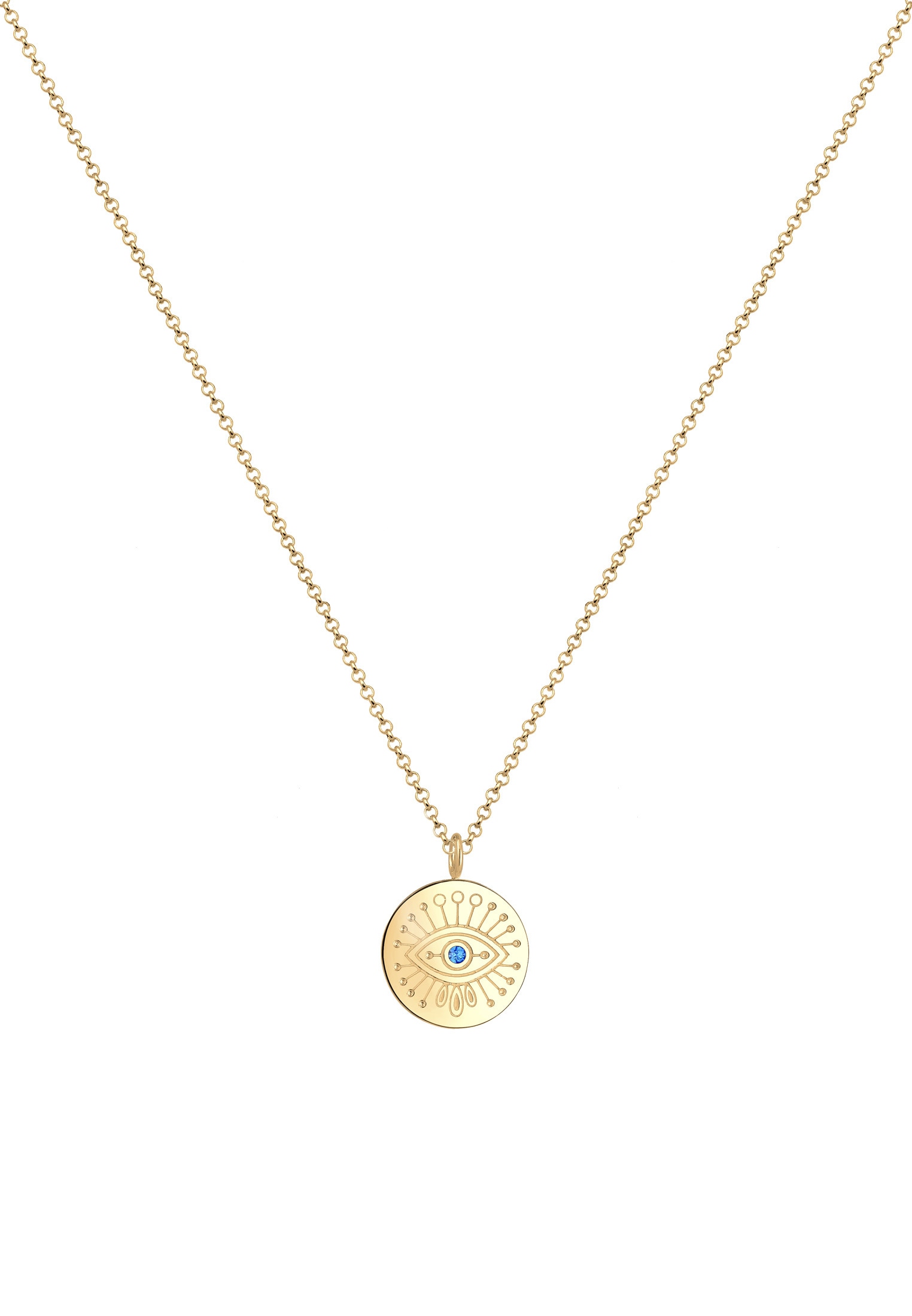 Elli Collierkettchen »Evil Eye Glas Kristalle Blau 925 Sterling Silber vergoldet«
