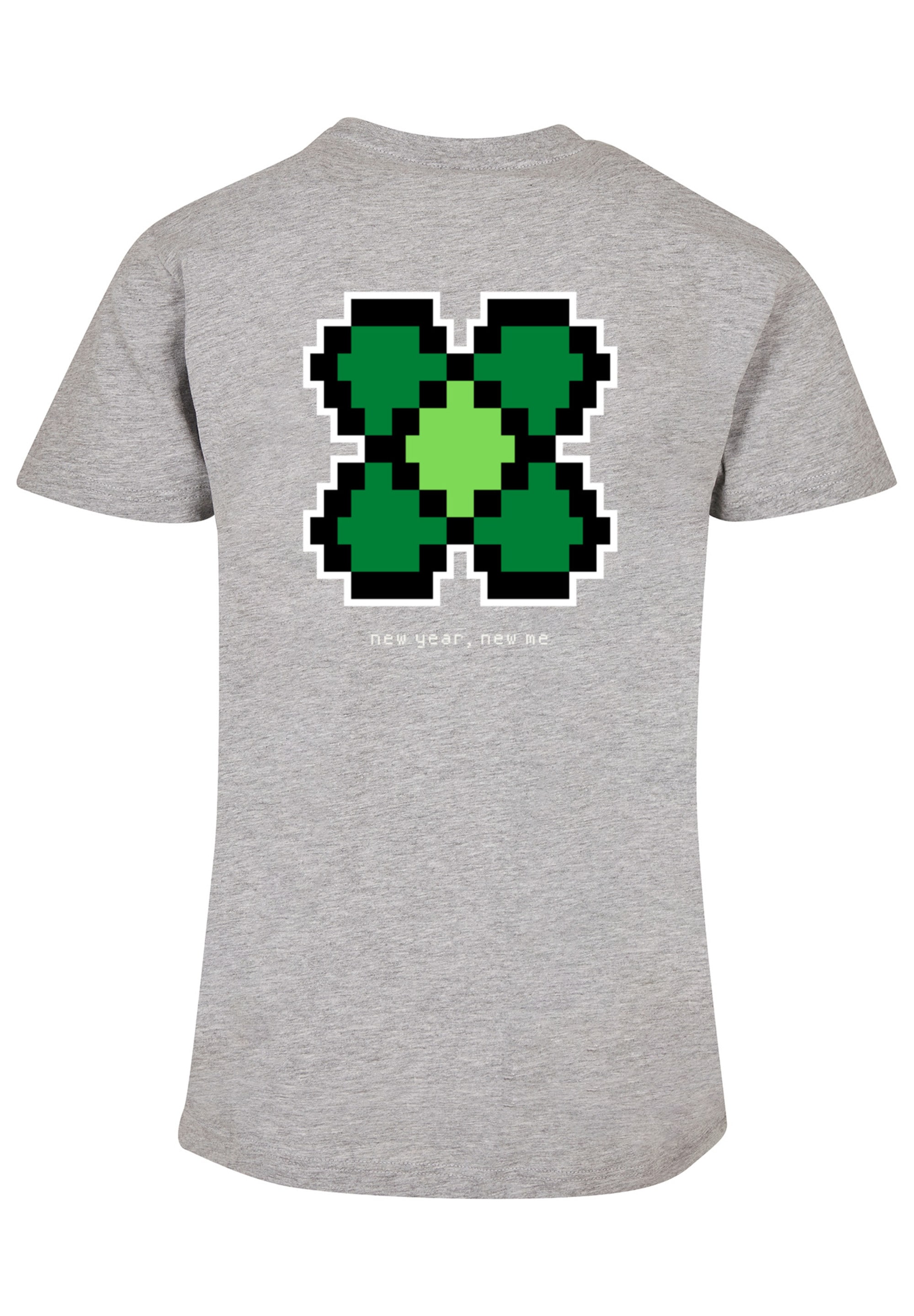 F4NT4STIC T-Shirt »Happy New Year Pixel Kleeblatt«, Print