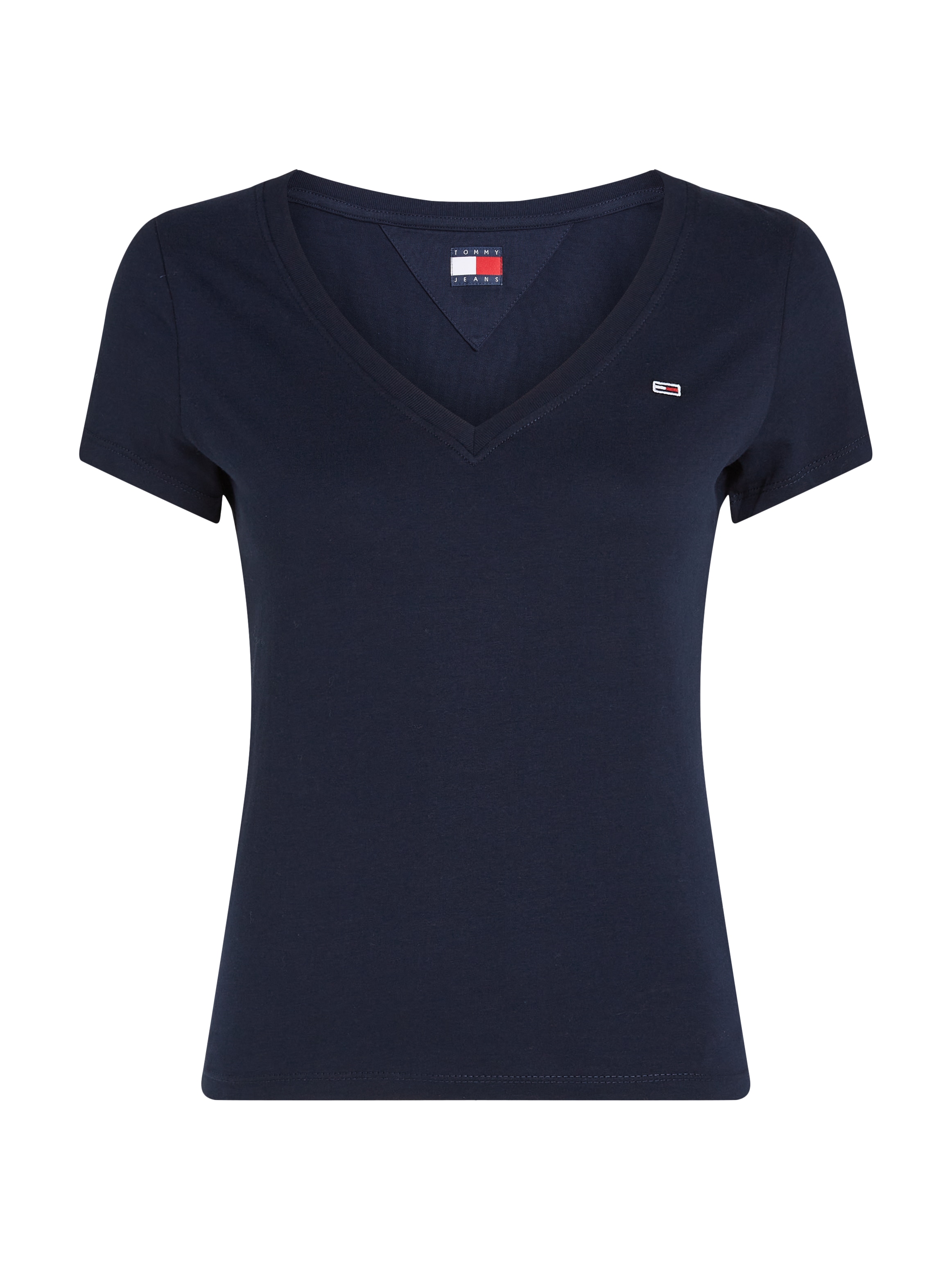 Tommy Jeans T-Shirt »TJW SLIM V-NECK TEE«, mit Logo-Stickerei
