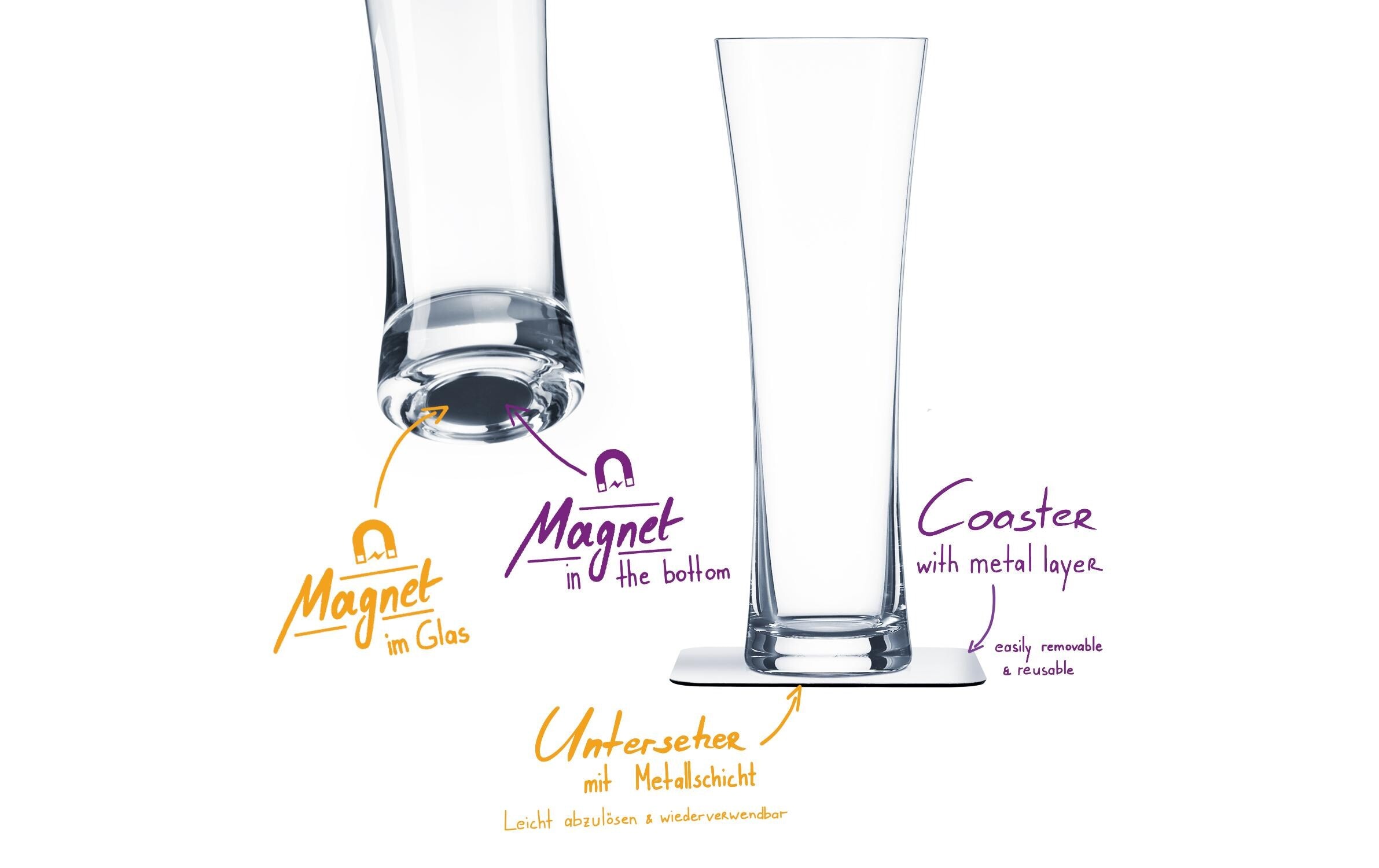 silwy MAGNETIC SYSTEM Bierglas »Kristall 2er«