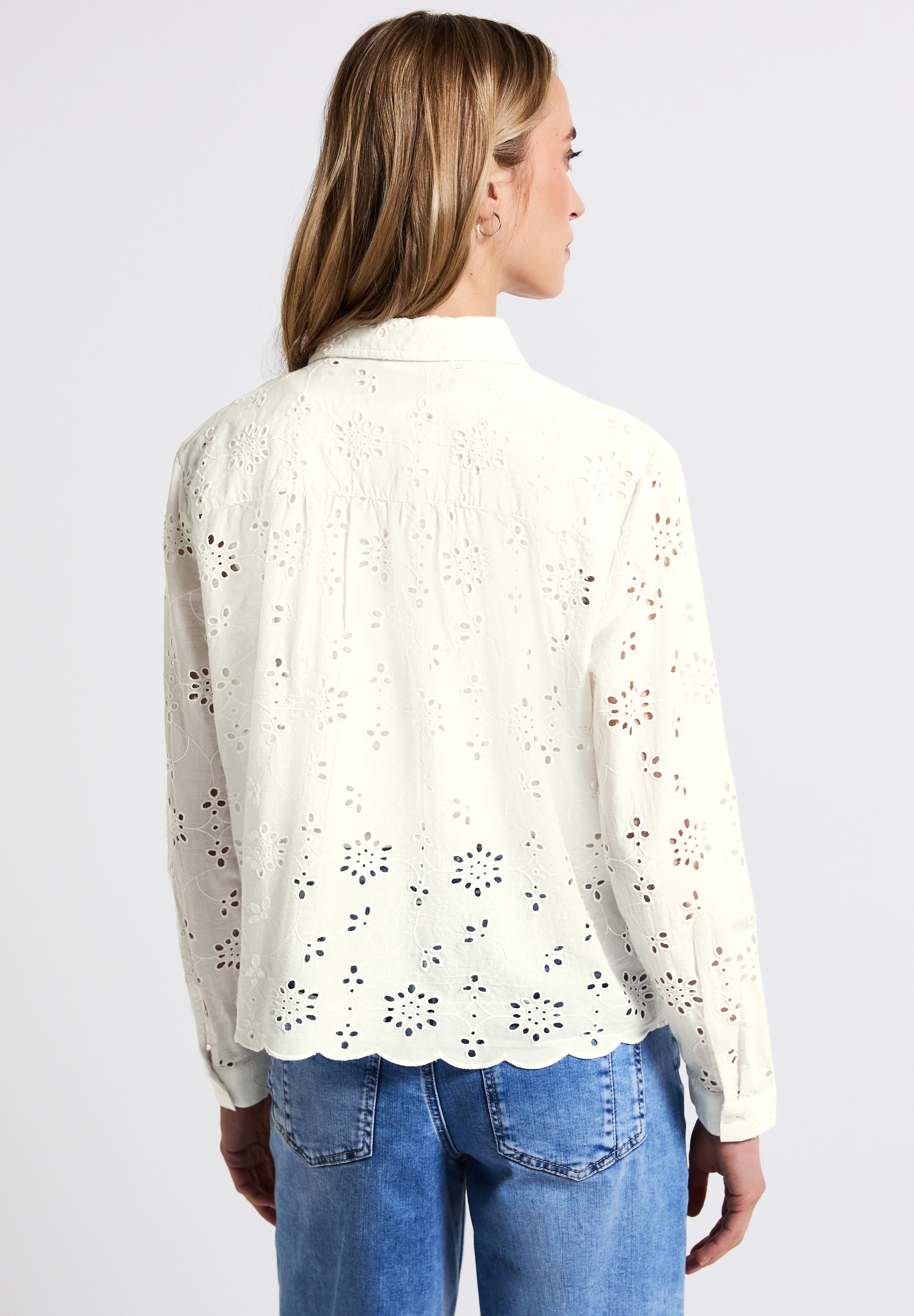 STREET ONE Hemdbluse mit Lochstickerei günstig online kaufen