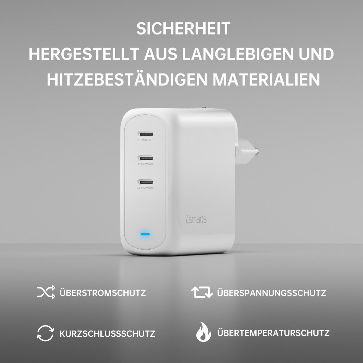 4smarts USB-Ladegerät »GaN Flex Pro 140 W 3 USB-C«
