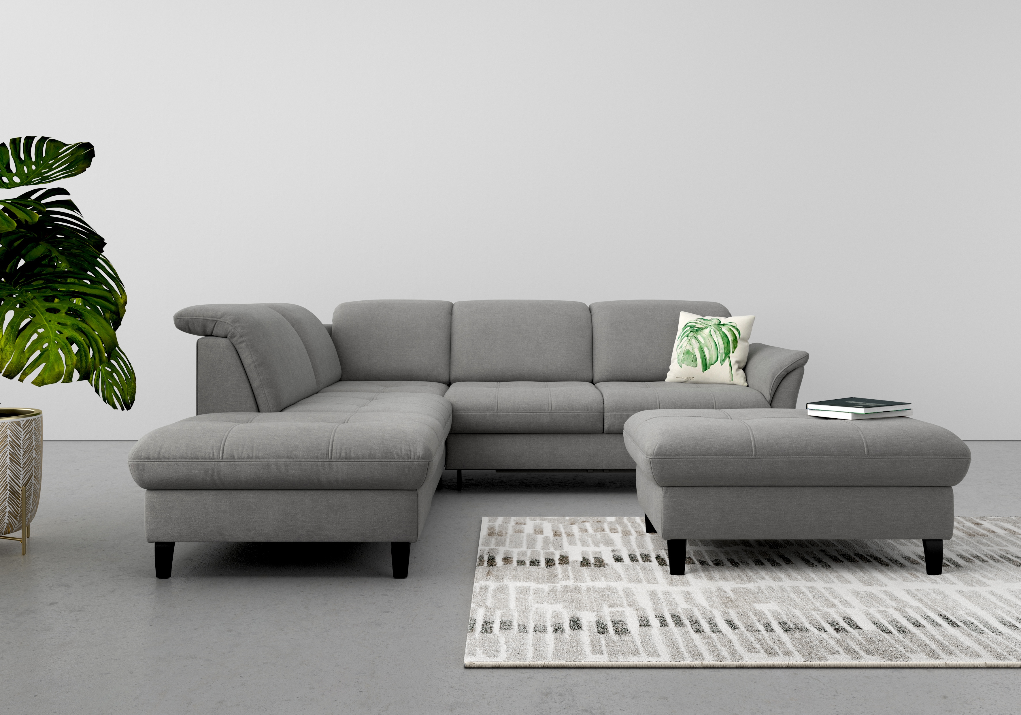 sit&more Ecksofa "Maggiore L-Form" wahlweise mit Kopfteilverstellung, Schlaffunktion und Stauraum