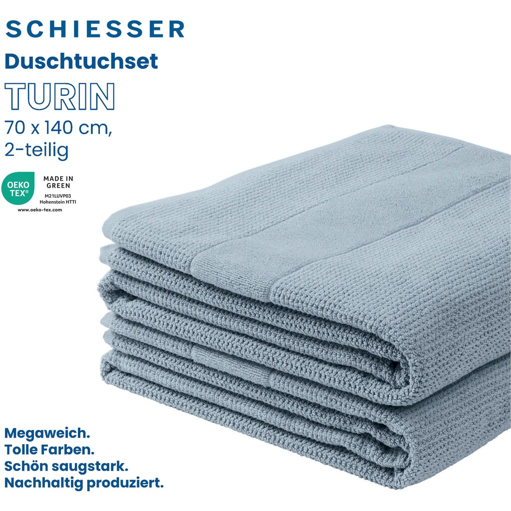 Schiesser Handtücher »Turin im 4er Set aus 100% Baumwolle«, (2 St.)