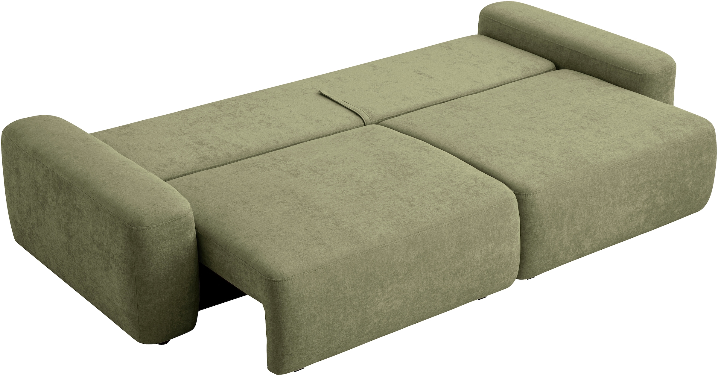INOSIGN 3-Sitzer »TORGE (257cm), Sofa,Schlafsofa in Cord, Samtvelours, Struktur fein«, rundes Design, Schlaffunktion u. Bettkasten, Liegefläche: 135/200 cm