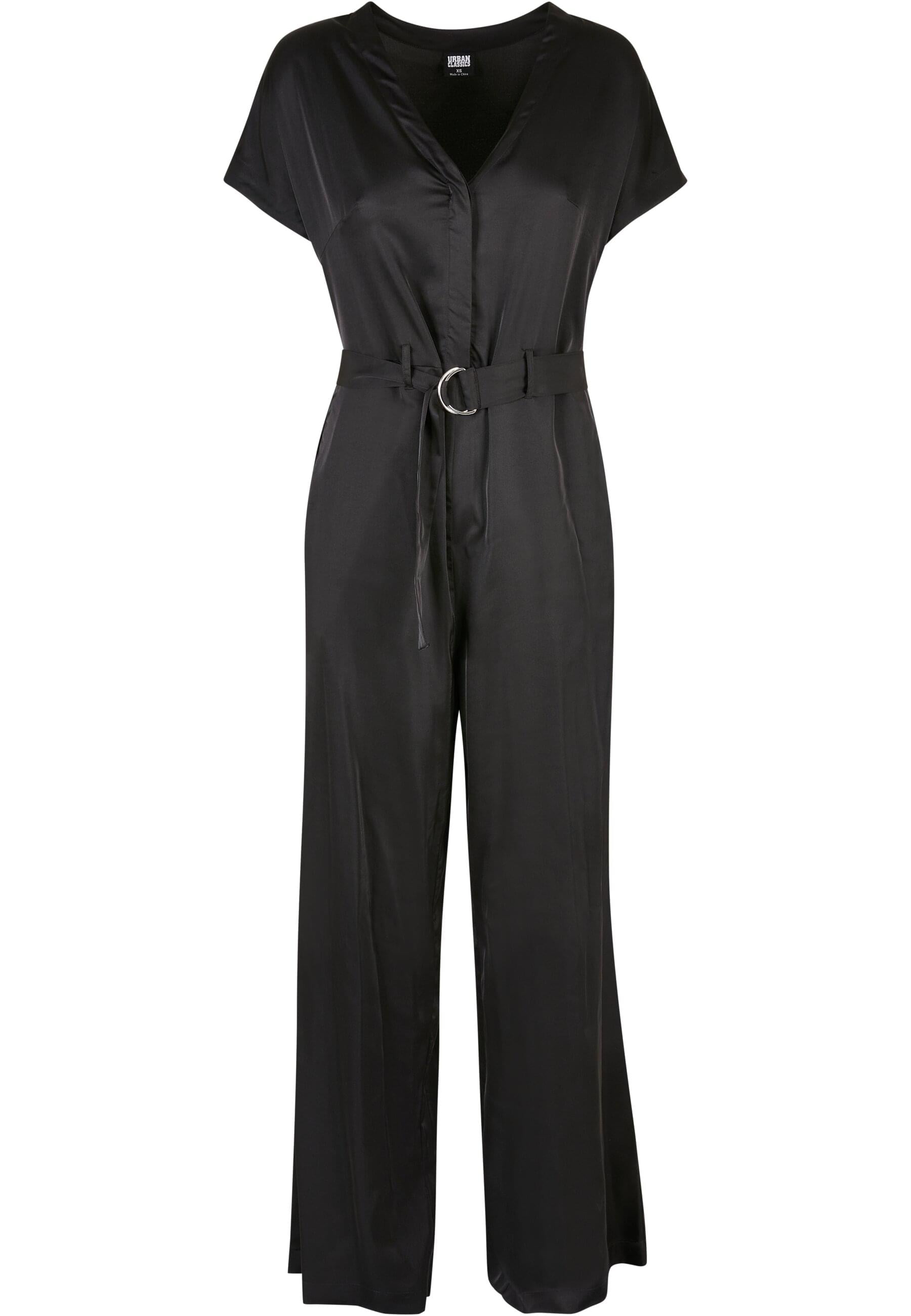 Jumpsuit »Urban Classics Damen Ladies Satin Wide Leg Belt Jumpsuit«, (1 tlg.)