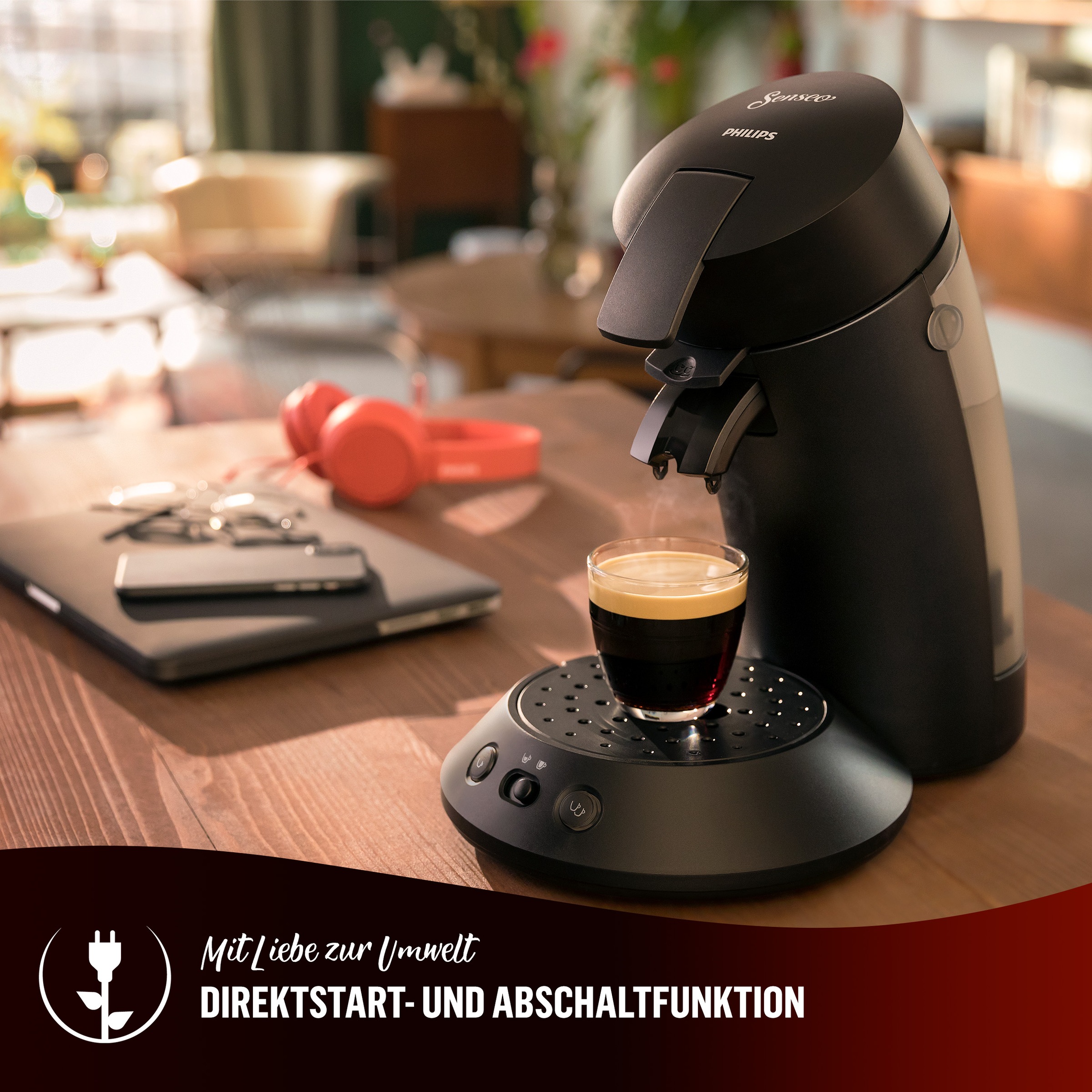 Philips Senseo Kaffeepadmaschine »Original Plus CSA210/60, mit zwei Kaffee-Einstellungen«, aus 28% rec. Plastik, inkl. Gratis-Zugabe (Wert 5 € UVP)