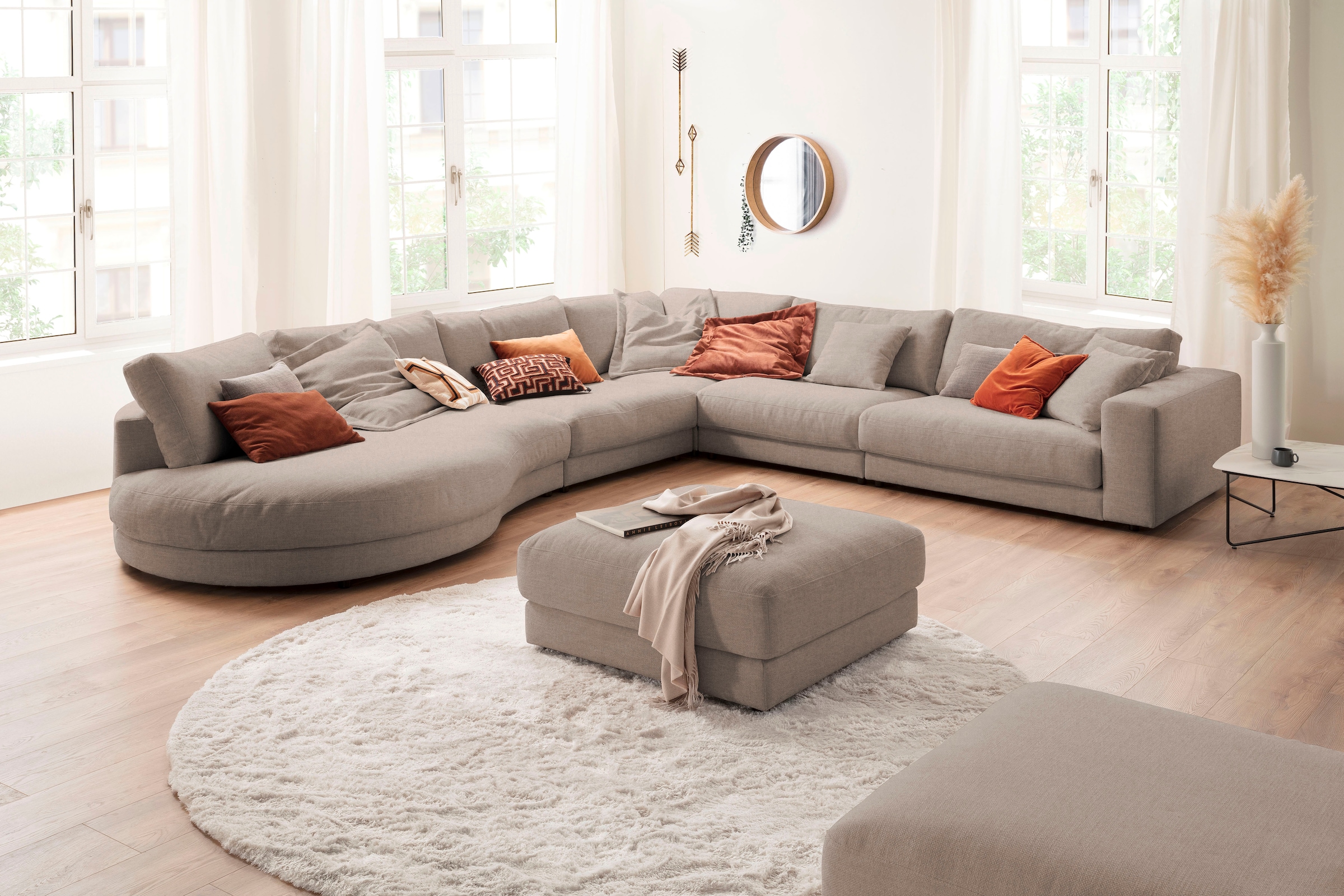 3C Candy Ecksofa "Enisa II, bequem und komfortabel, Mega Familiensofa, L-Form" incl. 3 Flatterkissen, wahlweise mit Flecken-Schutz-Bezug Easy care