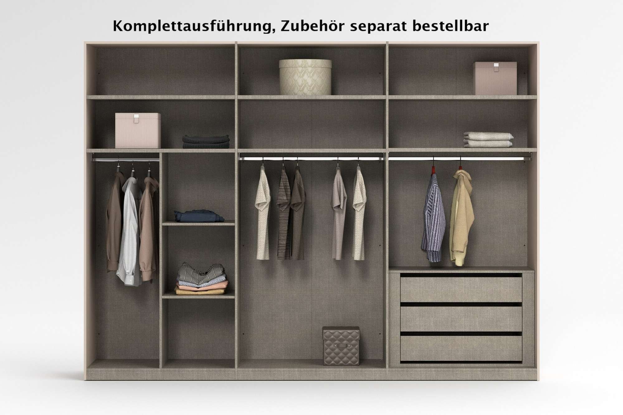 INOSIGN Kleiderschrank »RUBINO, Drehtürenschrank,Schlafzimmerschrank mit hochwertigem Alugriff«, (1 St.), Made in Italy, in Breite wählbar, Basisausführung, Zubehör extra