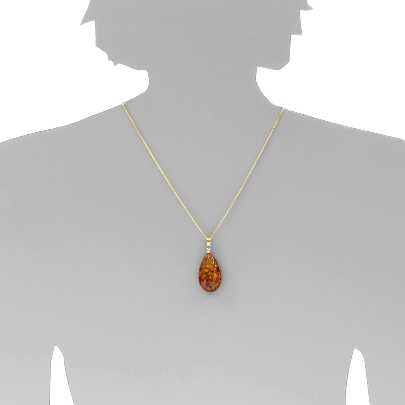 OSTSEE-SCHMUCK Kettenanhänger »Ostsee-Schmuck Anhänger Tropfen ca. 34 mm lang - Gold 333/000«, (1 tlg.)