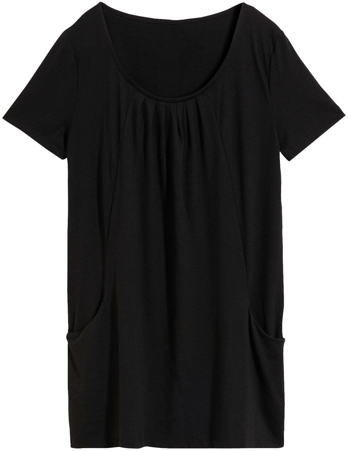 bonprix Longshirt figurumspielende Passform, Kurzarm, mit Eingriffstaschen