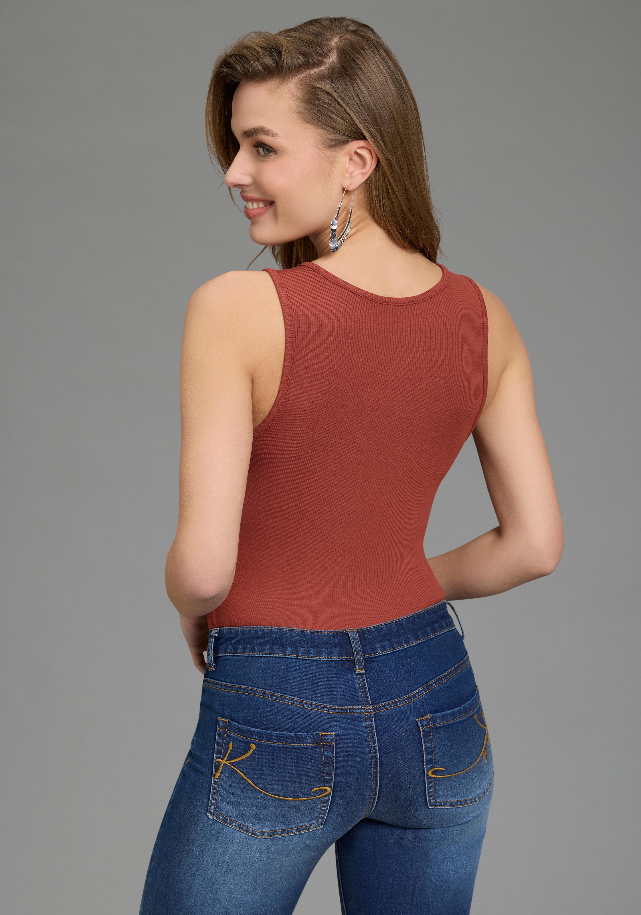 Flashlights Body aus weicher Rippqualität, figurenbetonte Passform, ärmellos