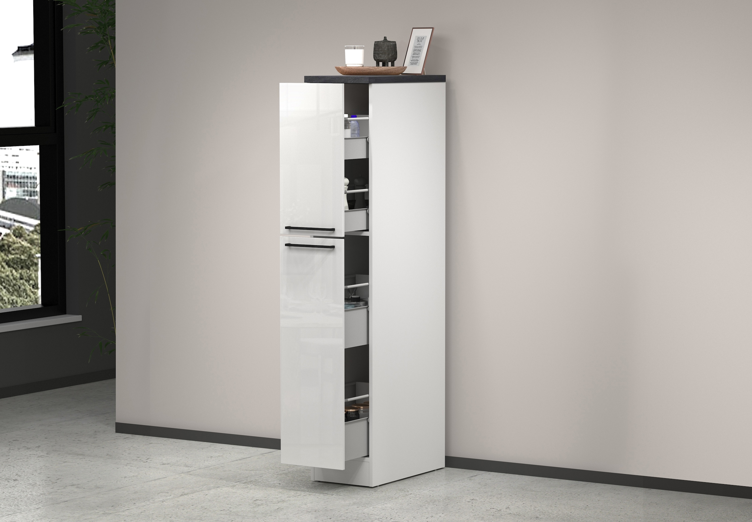 KOCHSTATION Apothekerschrank »KS-Sole« Breite 30 cm, 2 Auszüge, 4 Fächer