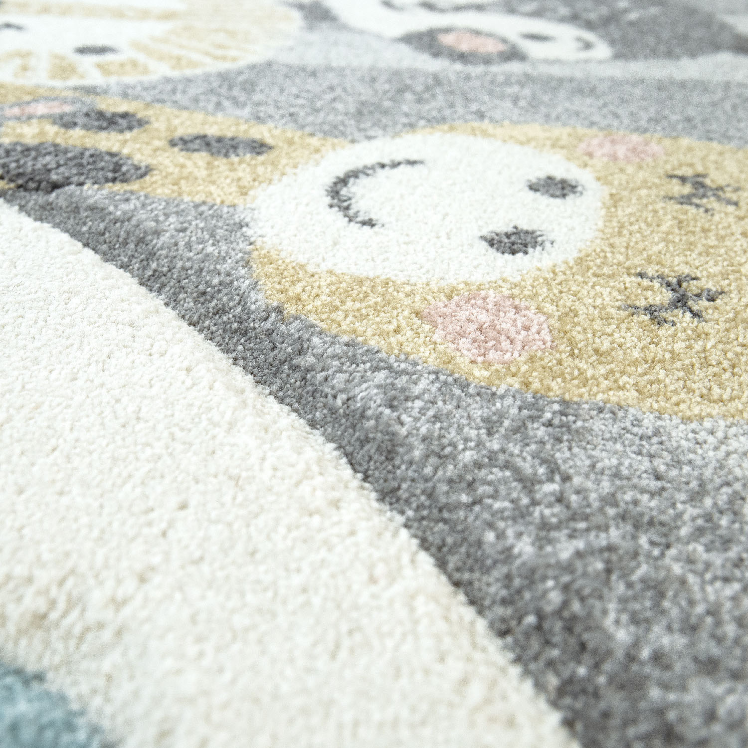 Thumbnail - Paco Home Kinderteppich "Cosmo 343" rund 18 mm Höhe 3D-Design, niedliches Tier Motiv, Pastell-Farben, Kinderzimmer