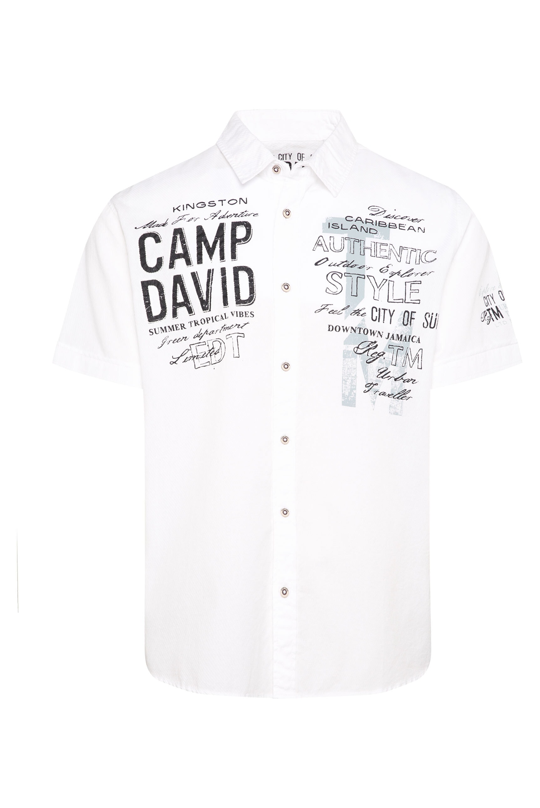 CAMP DAVID Kurzarmhemd, mit Webstruktur