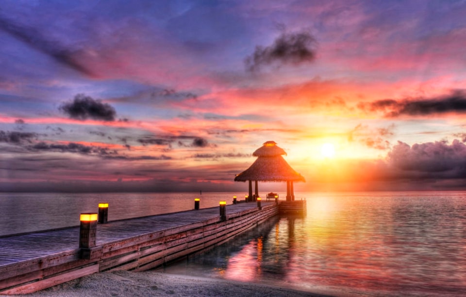 Papermoon Fototapete »Maldives Sunset«