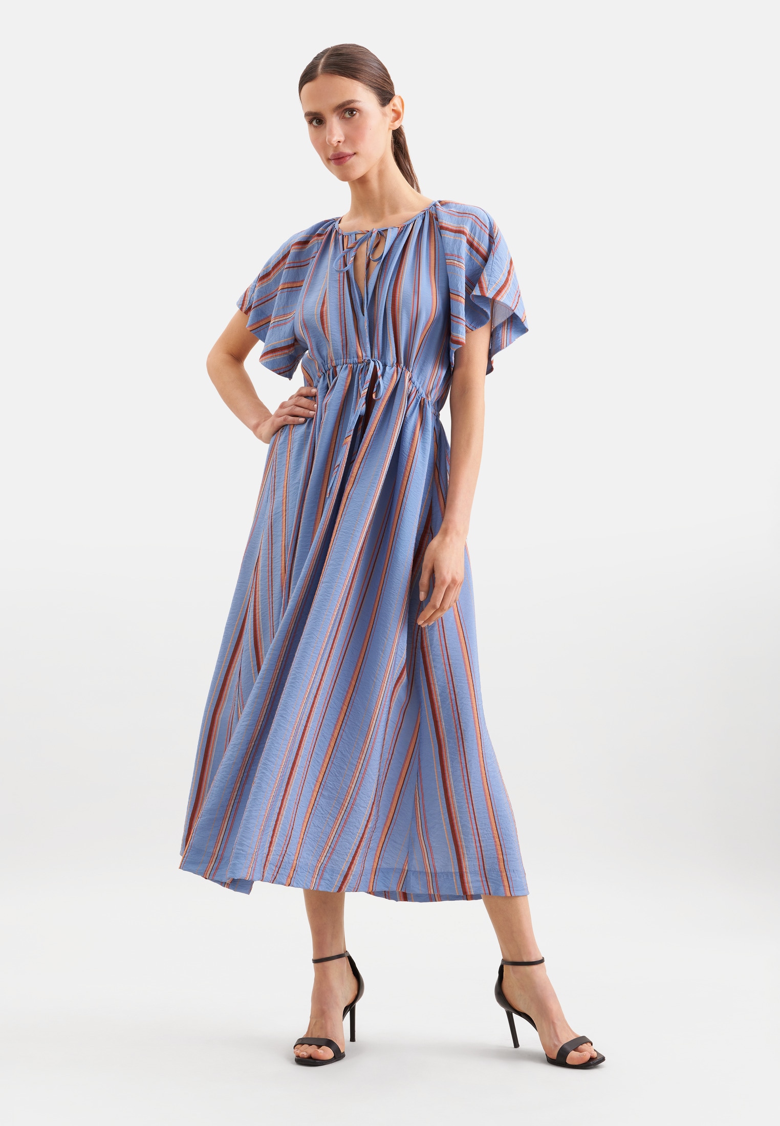 seidensticker Sommerkleid 1/2 Rundhals Gestreift