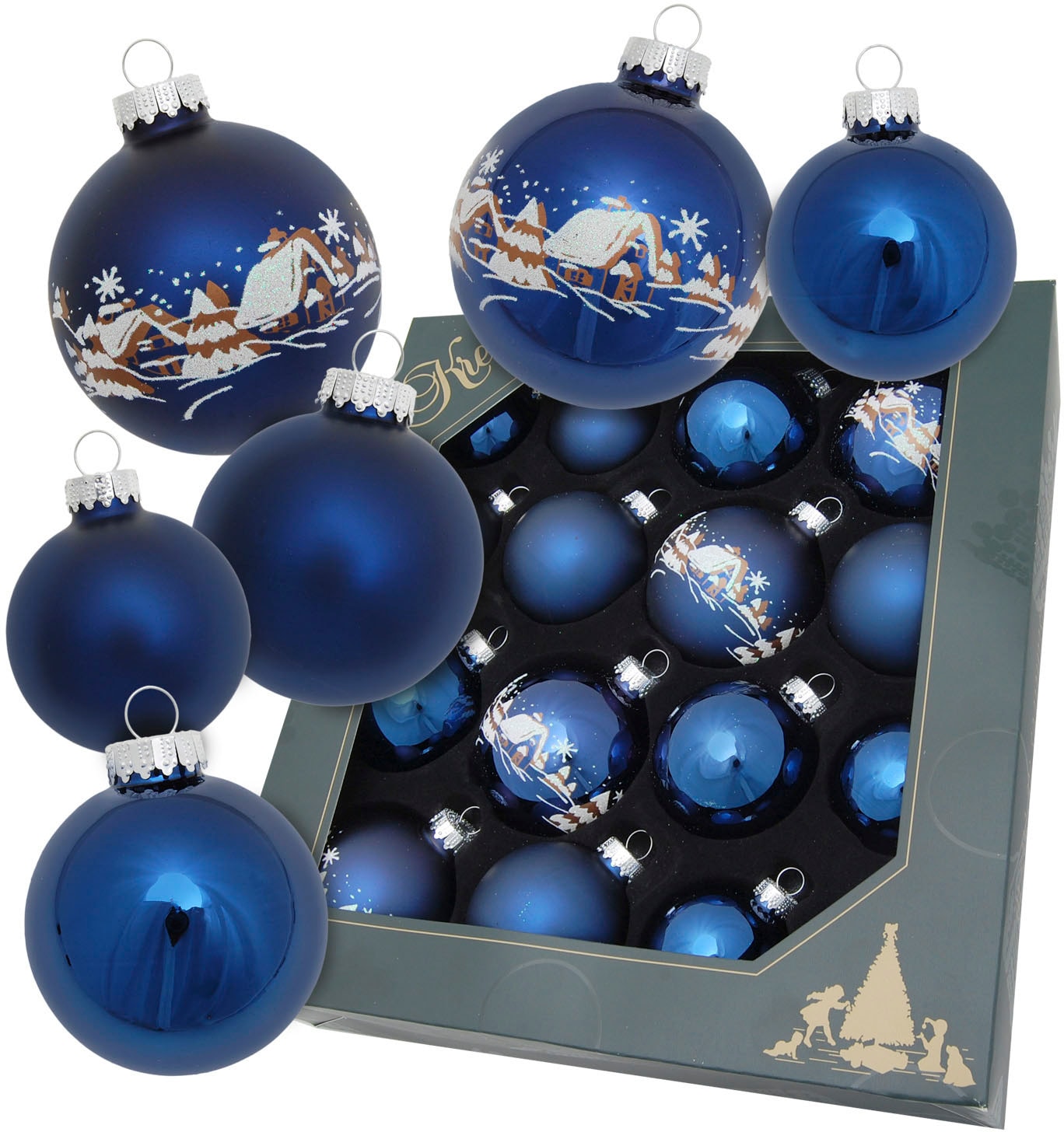 Christbaumschmuck »Kugelsortiment«, (Packung, 16 tlg.), Christbaumschmuck aus Glas,...