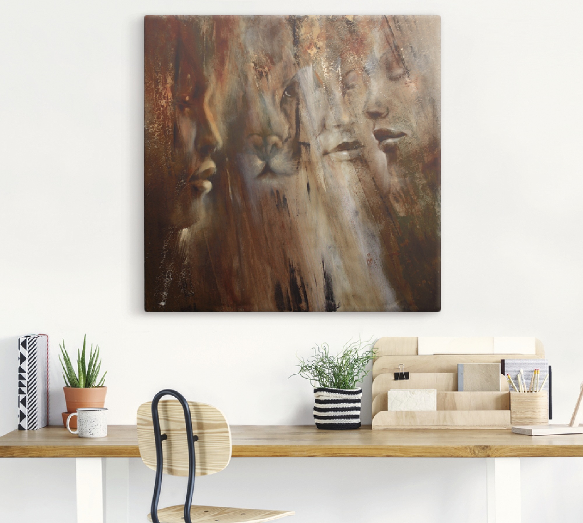 Artland Leinwandbild "Gesichter" Animal Fantasy 1 Stk. tlg. auf Holzrahmen günstig online kaufen