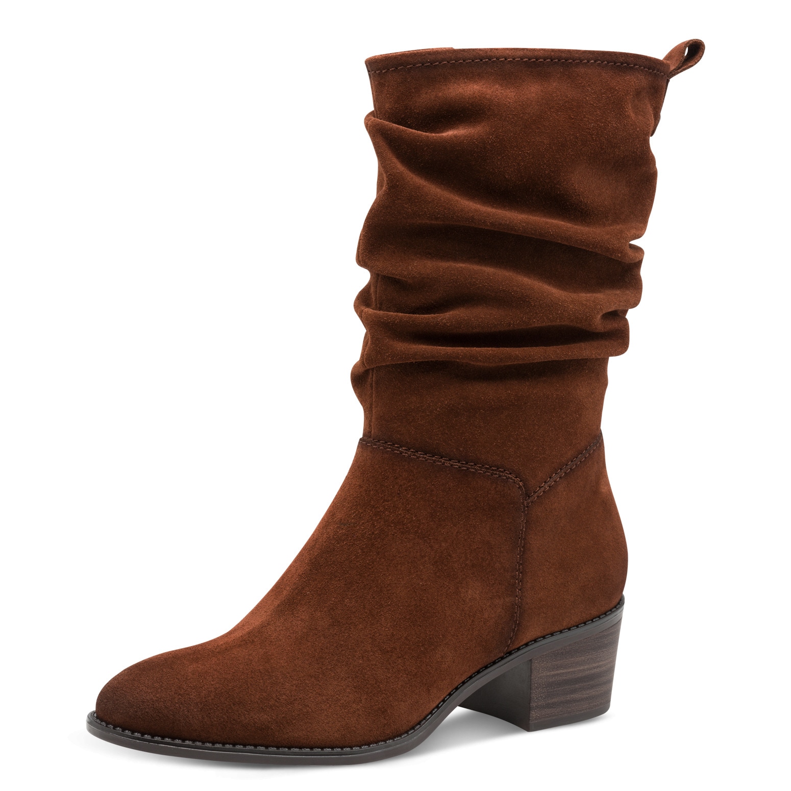 Tamaris Stiefel, Blockabsatz, Kurzstiefel mit Falten am slouchy Schaft günstig online kaufen