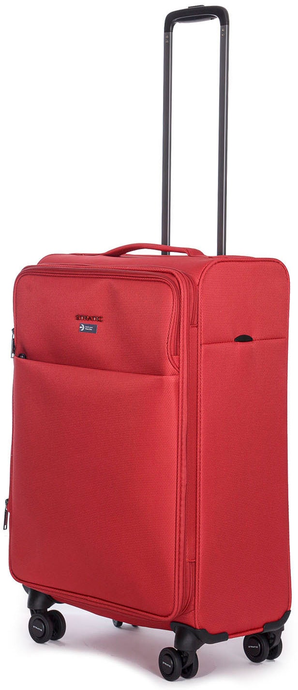 Stratic Weichgepäck-Trolley »Stratic Light + M, red«, 4 Rollen, Reisekoffer Reisegepäck Aufgabegepäck TSA-Zahlenschloss