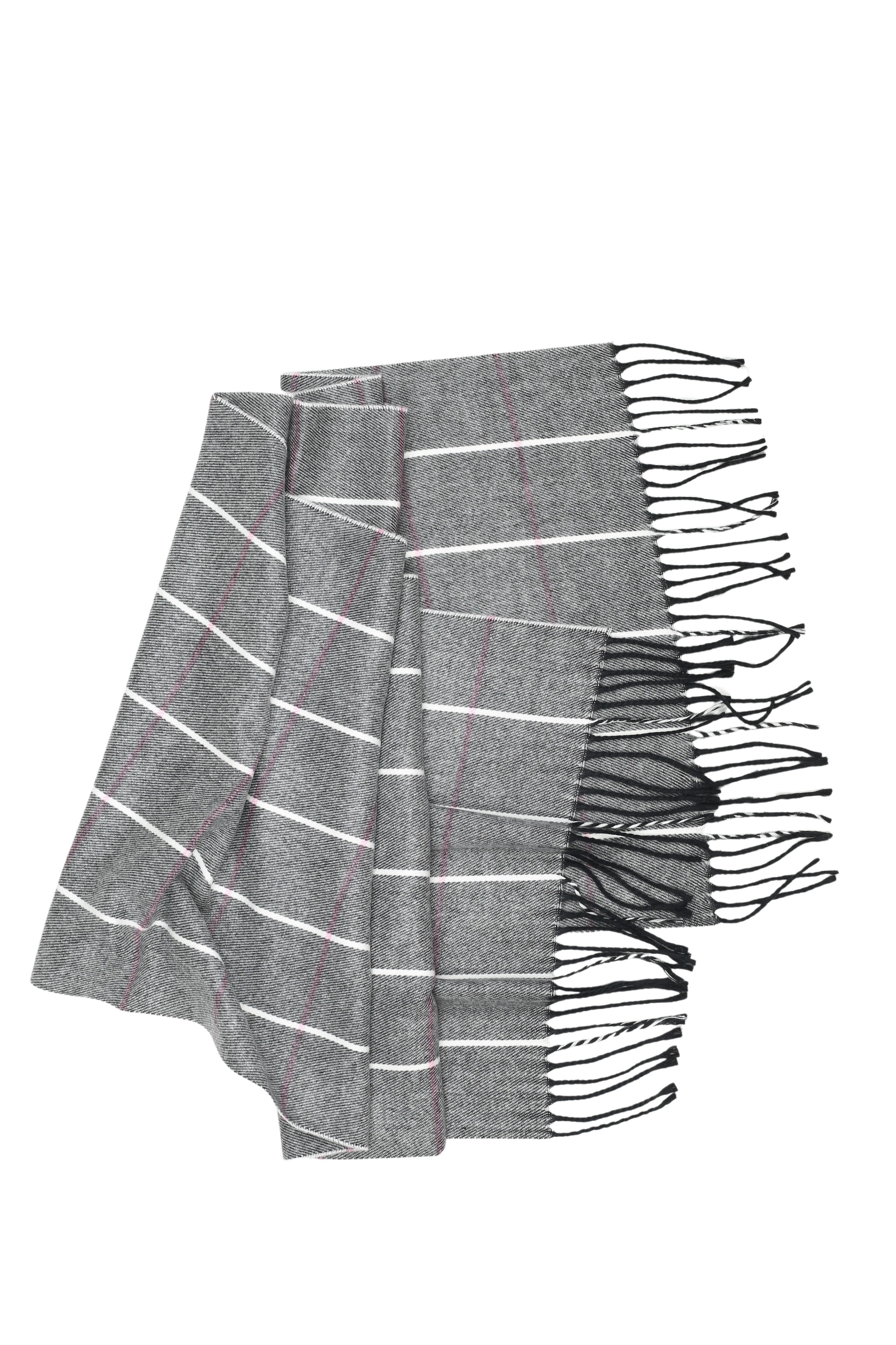 COLLEZIONE ALESSANDRO Wollschal »Scotswoman«, schwarz-weiß mit rosa, Made in Italy