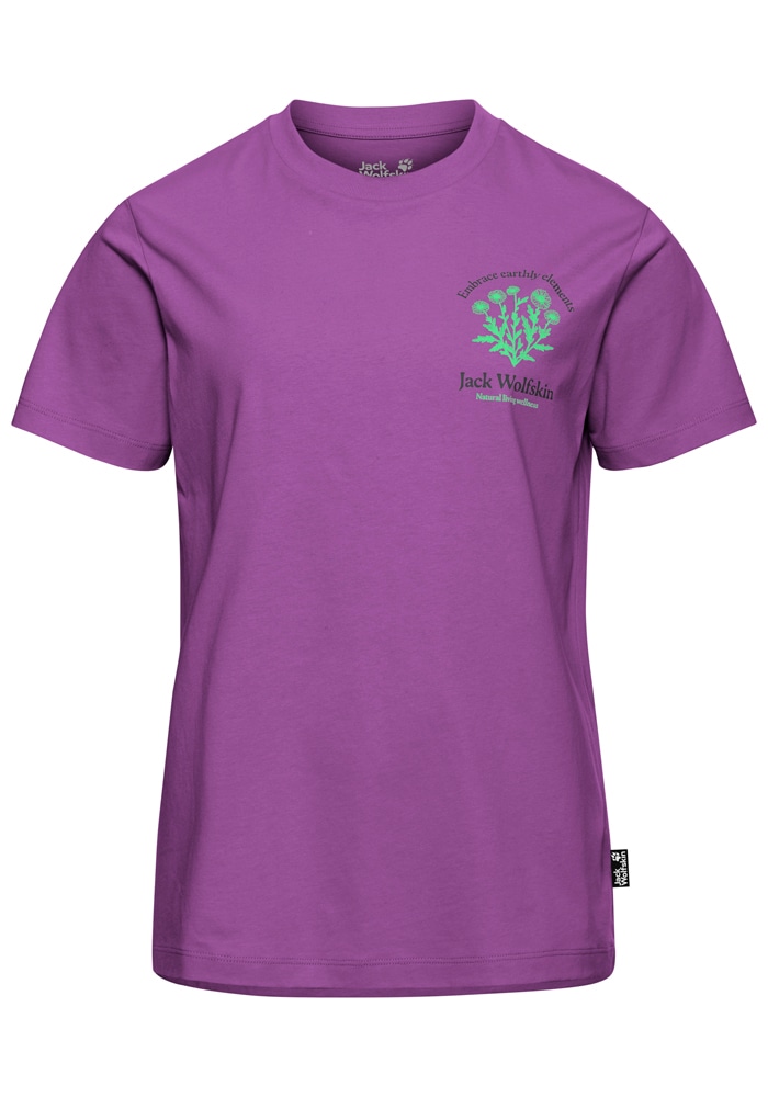 Jack Wolfskin T-Shirt »CAREFREE T W« Kurzarm-Design, mit Rundhalsausschnitt, ohne Verschluss, aus Baumwolle