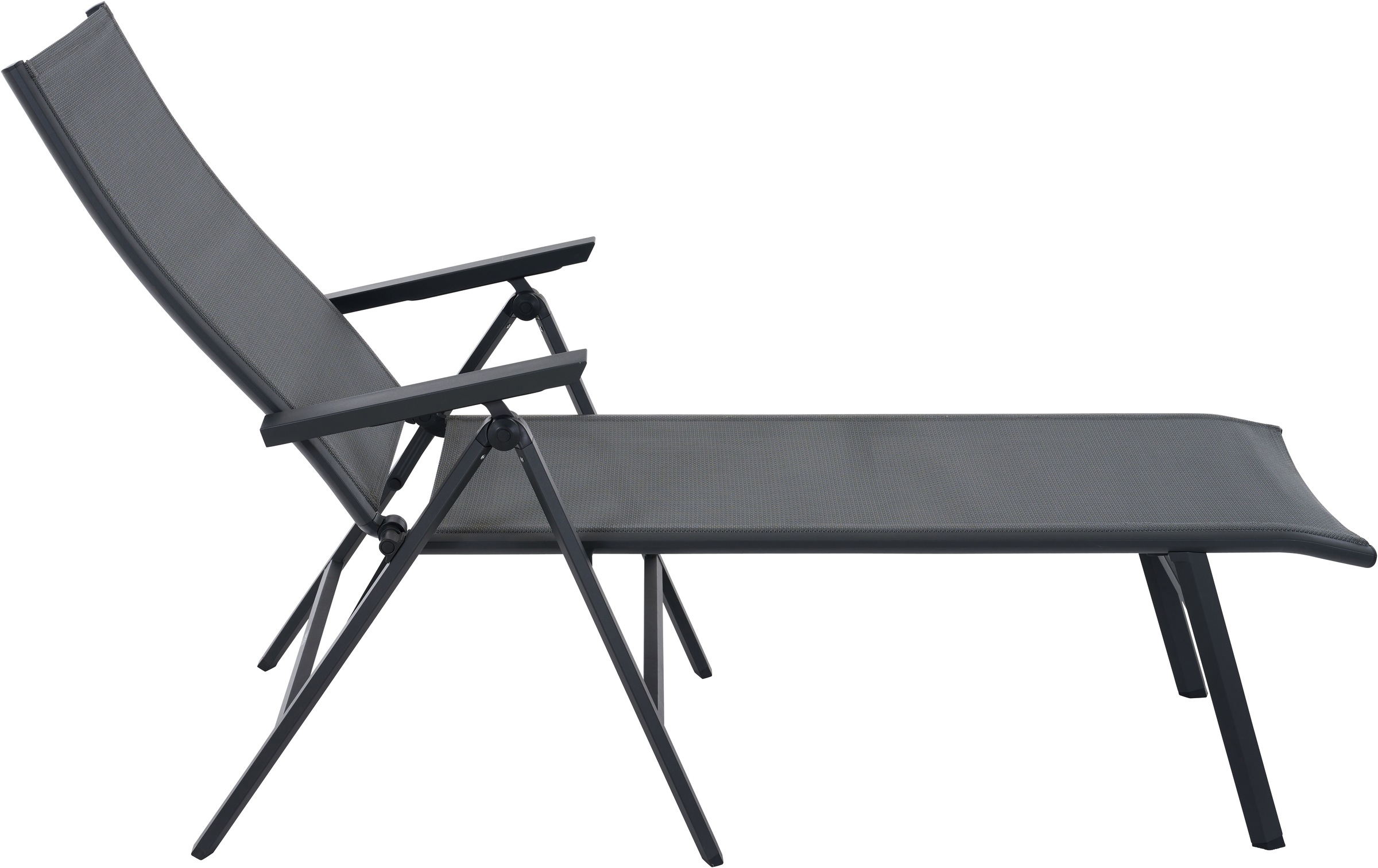 Siena Garden Gartenliege »TAURO« Gestell aus Aluminium, Ranotex® Bezug royal-grey, klappbar