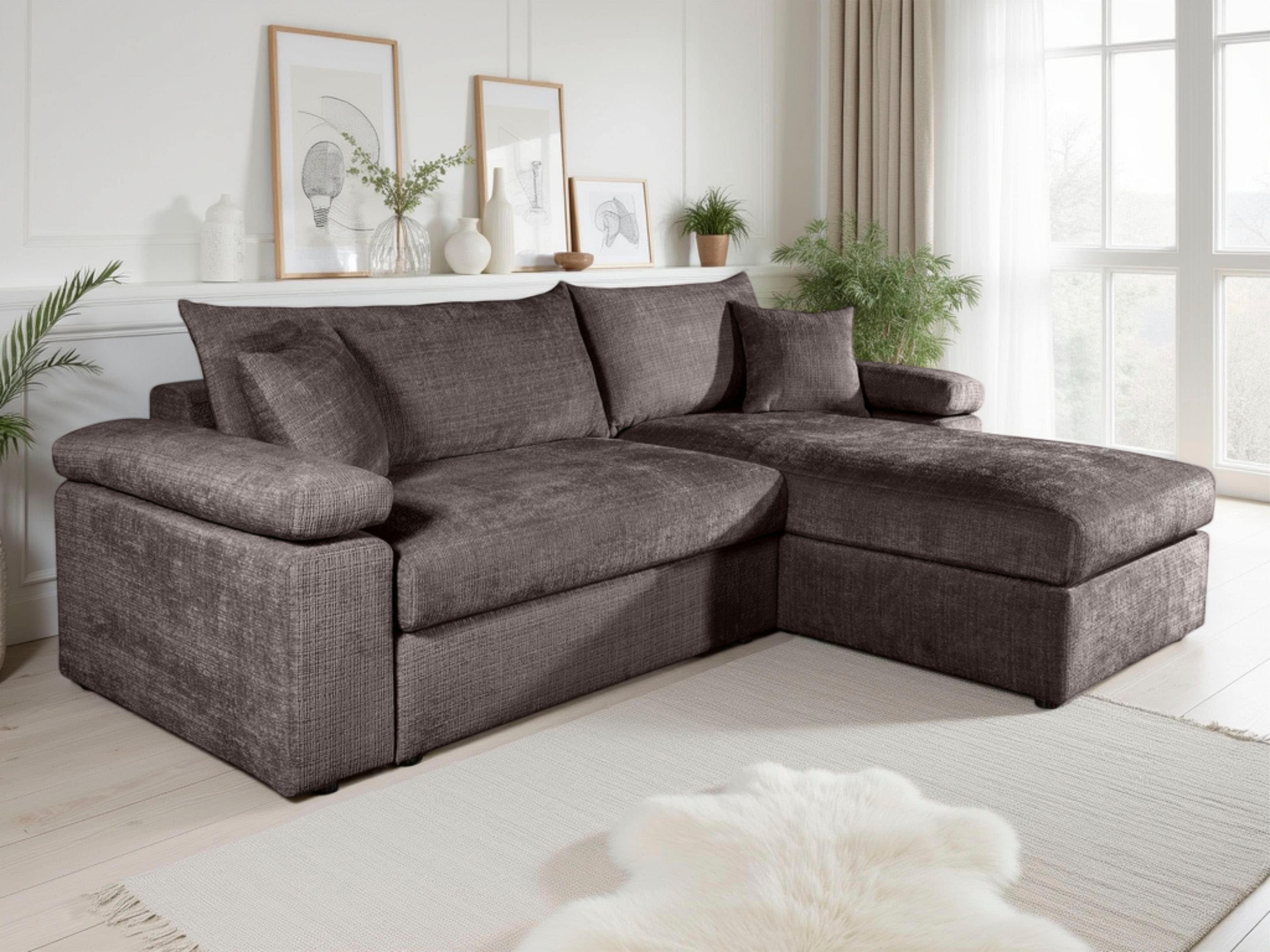 OTTO home Ecksofa "Cosy L-Form, B: 234 cm, Sitzaufbau im Sandwich-Federkern" 2 Zierkissen, Mega-Sofa, Cord oder Struktur weich, Kaltschaumauflage