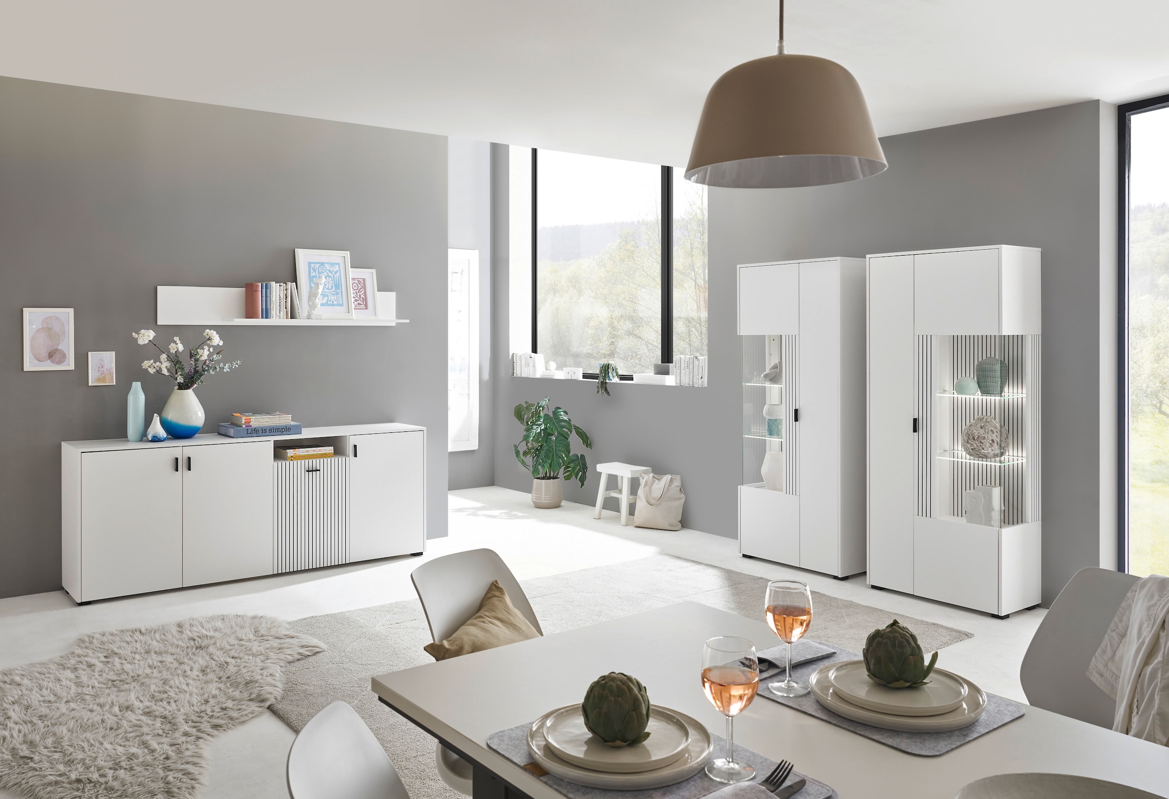 INOSIGN Sideboard »Hudson«, in moderner Trendfarbe, Griffe aus Metall (Schwarz), Breite 200 cm