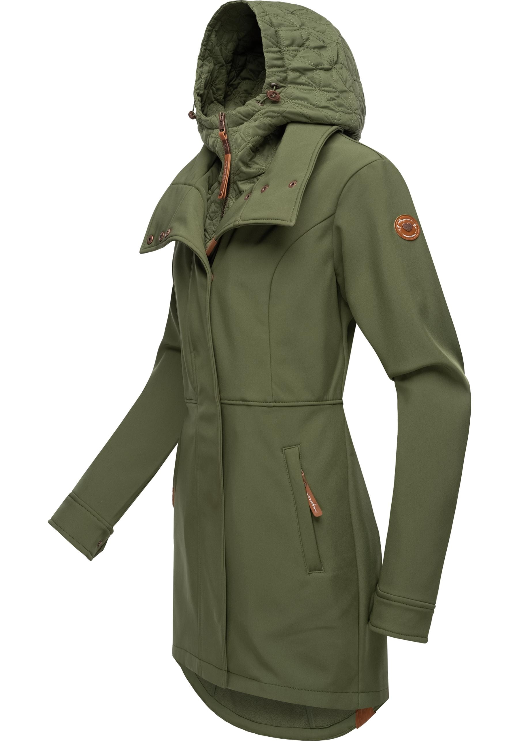 Ragwear Softshellmantel »Ybela«, sportliche, gefütterte Outdoorjacke mit Kapuze