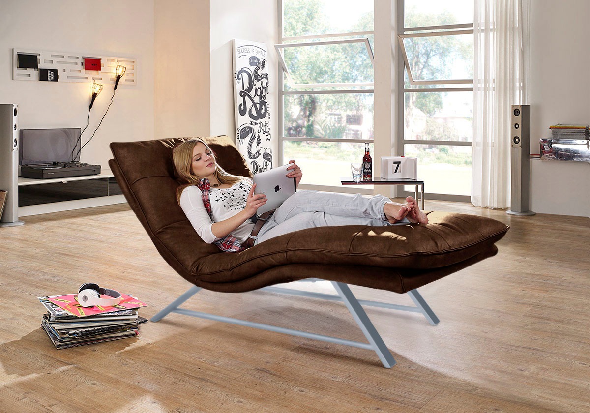 W.SCHILLIG Relaxliege »daily dreams«, in Waffelkissen-Optik, wahlweise mit Motor, Kufengestell, in 2 Breiten