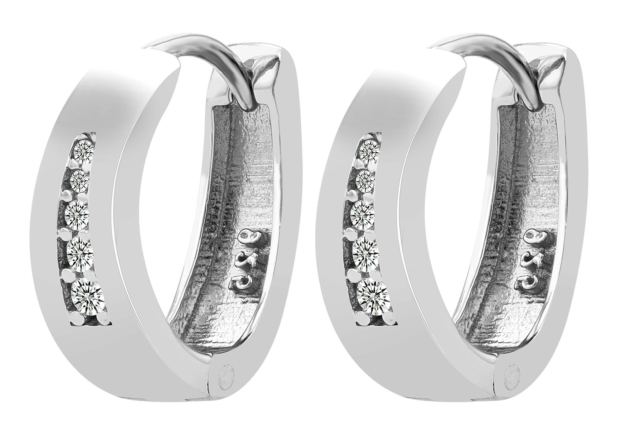 Klappcreolen ADELIA´S "Damen Ohrringe – Klappcreole aus 925 Silber mit Zirkonia", Damen, Gr. Damen, Silber 925 (Sterlingsilber), silber, Ohrringe Klappcreolen, Perfekt als Geschenk zum Weihnachten 2