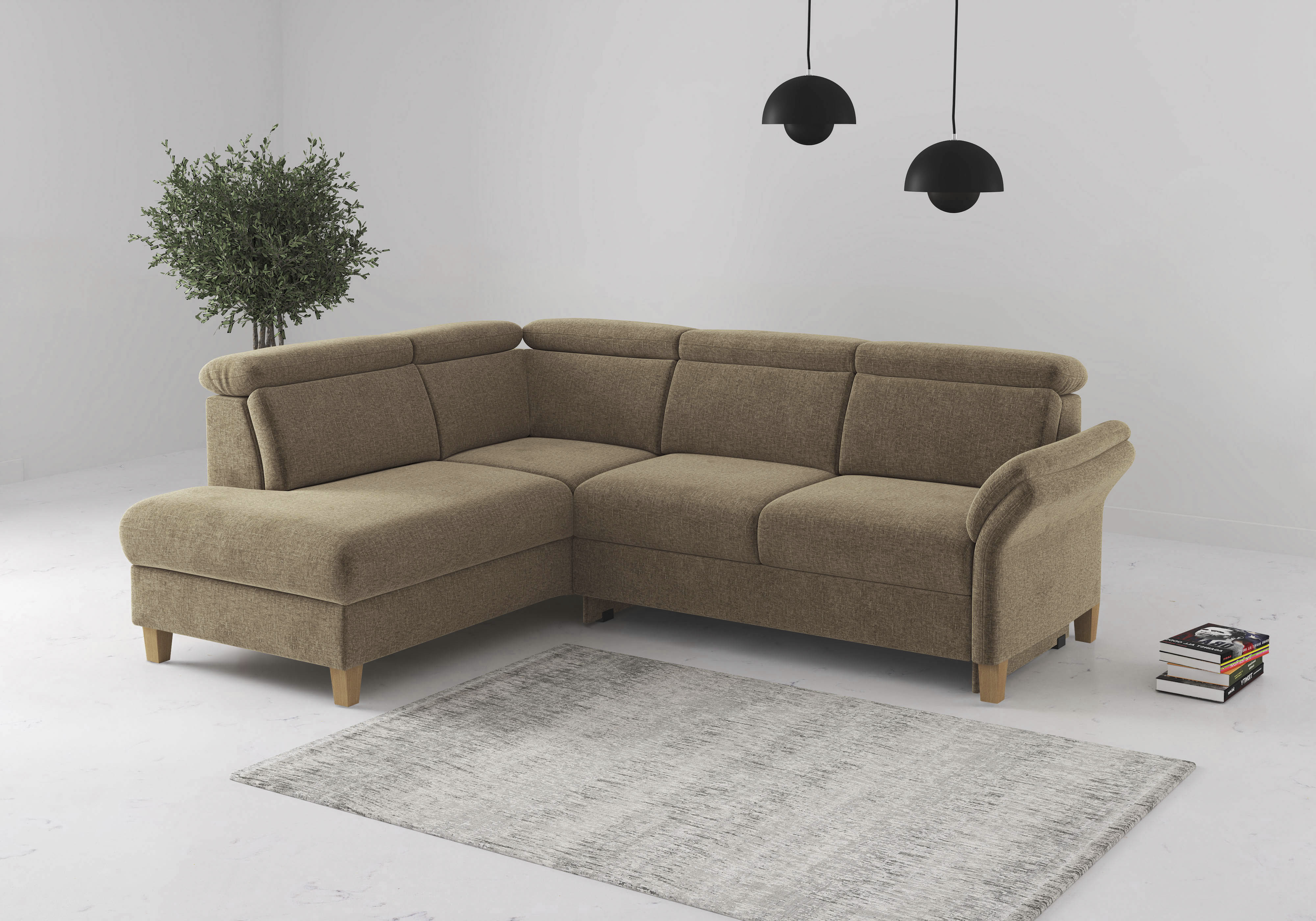 OTTO home Ecksofa "Glendale, L-Form" inkl. Kopfteilverstellung, wahlweise mit Vorziehsitz und Bettkasten