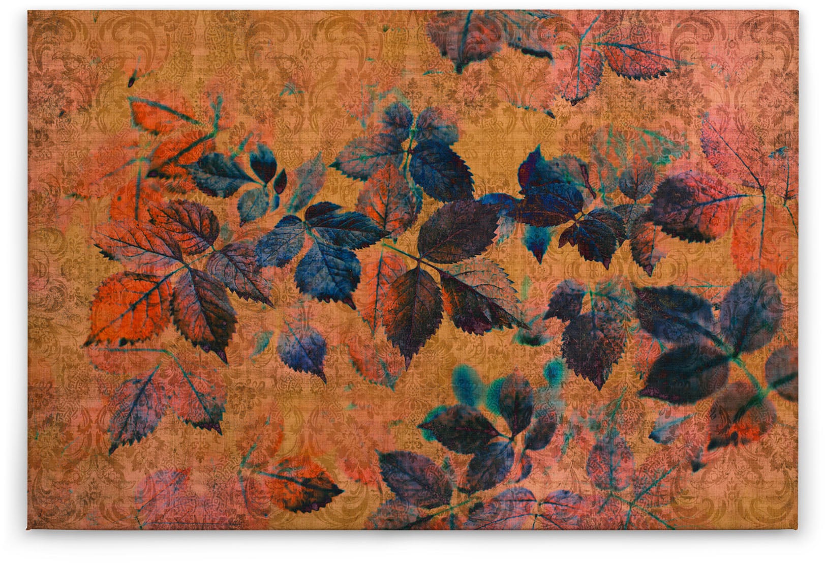 A.S. Création Leinwandbild »indian summer«, Blumen, (1 St.), Keilrahmen Bild Blätter Natur Floral