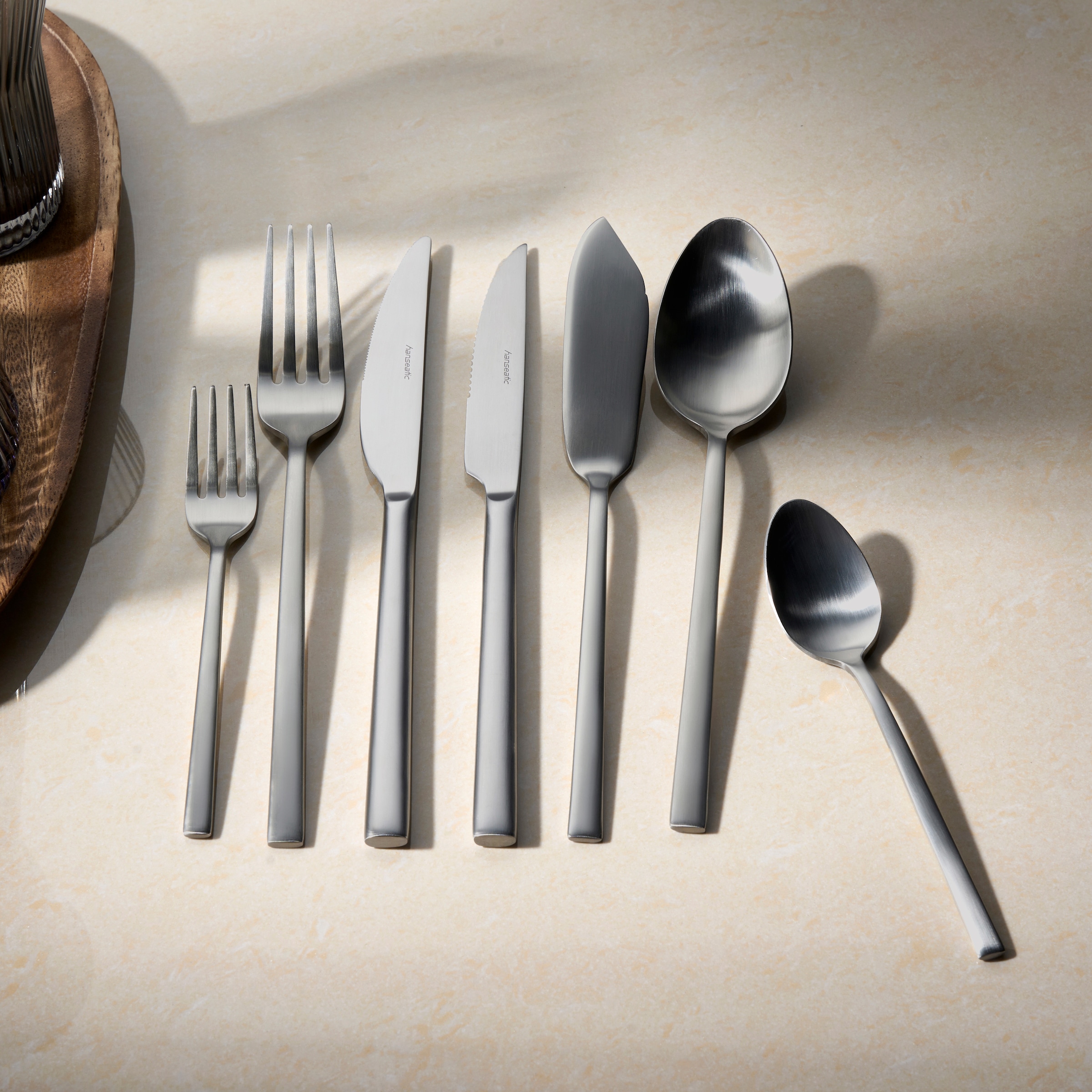 Hanseatic Besteck-Set »SMART, in matter Optik«, (Set, 84 tlg.), leichtes und minimalistisches Design